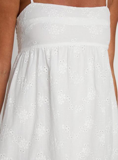 Ortega Mini Dress White Broiderie Product Image