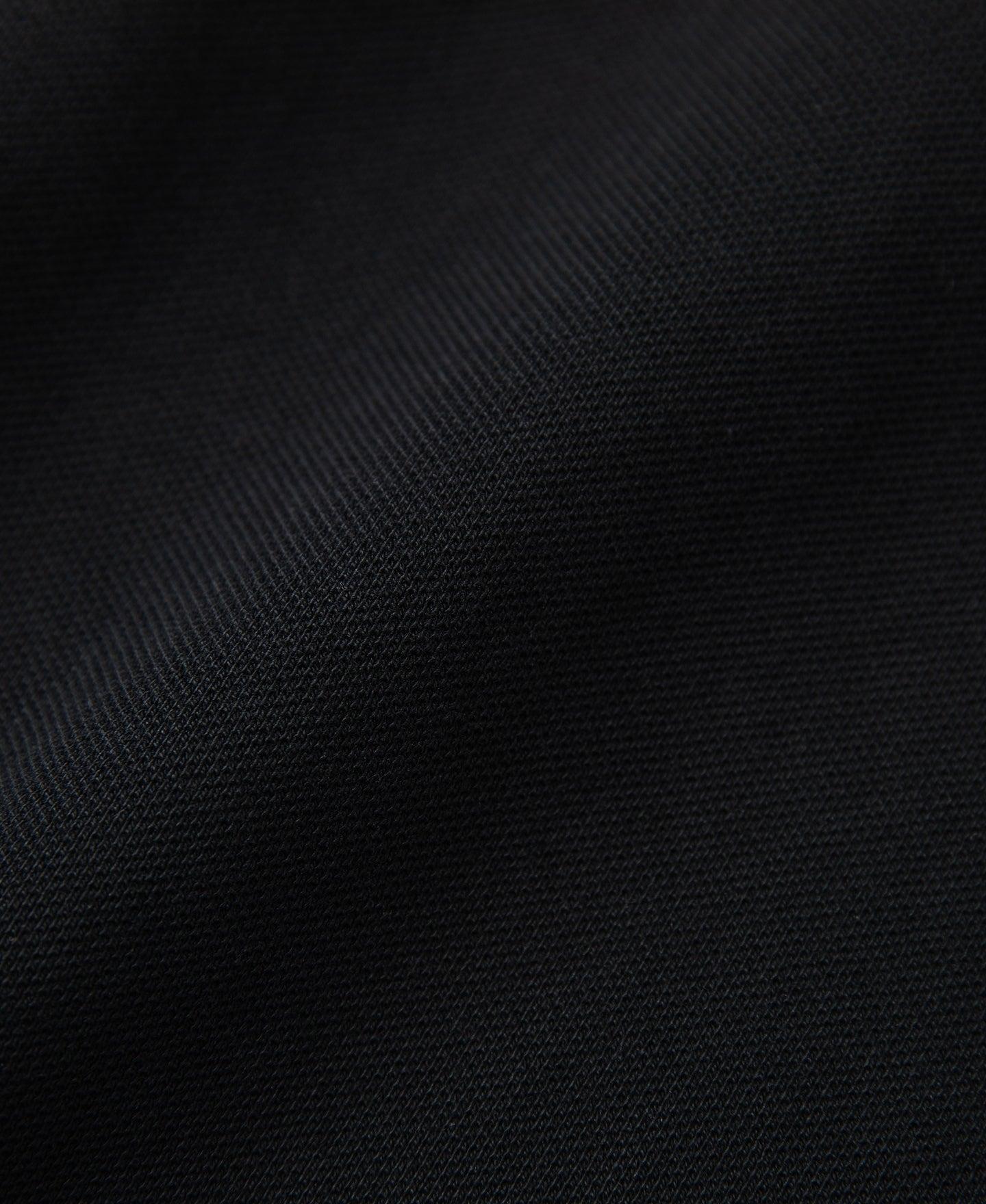Raglan Sleeve Cotton-Piqué Polo Shirt - Black Product Image