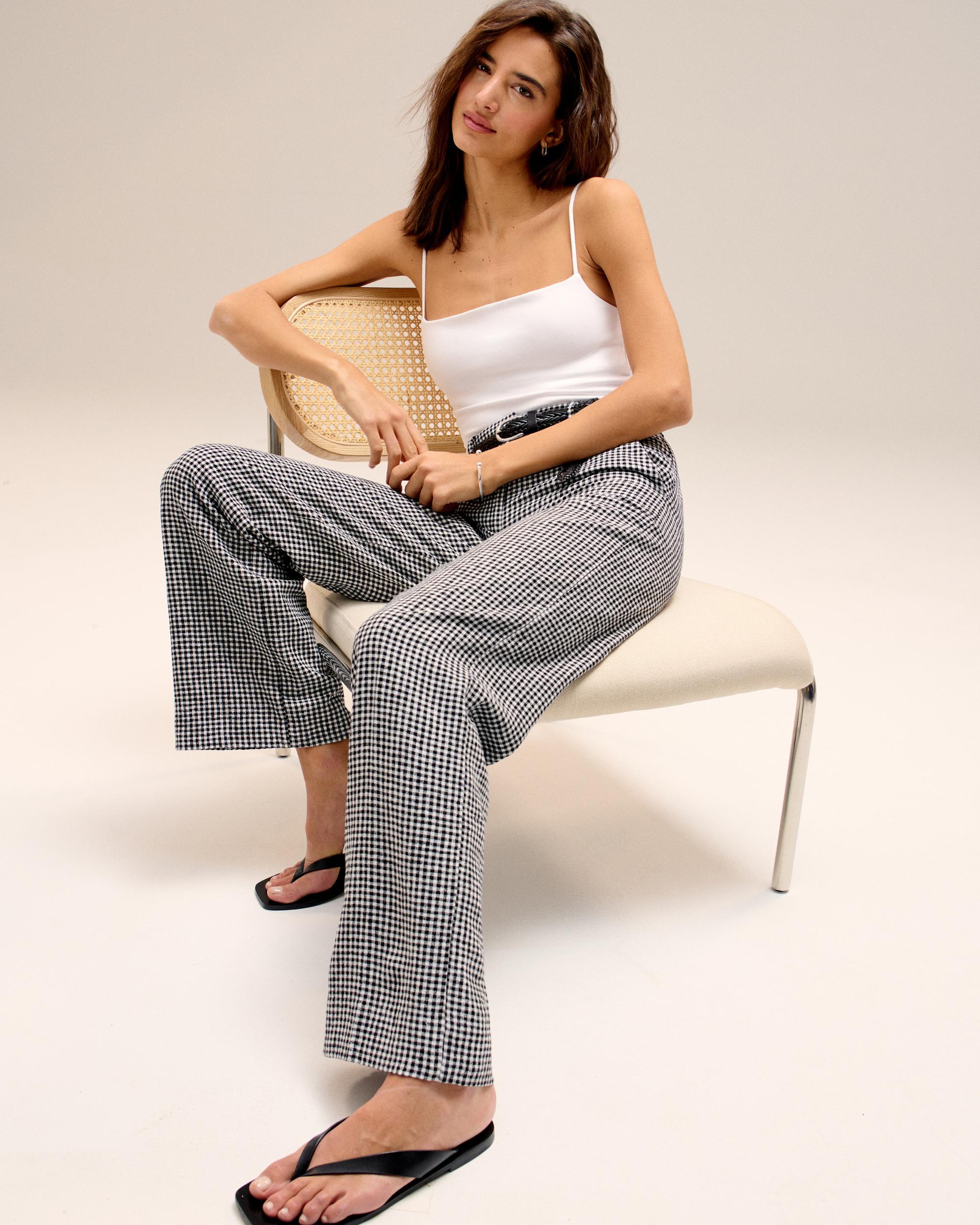 Tailored Linen-Blend Wide Leg Pant Product Image