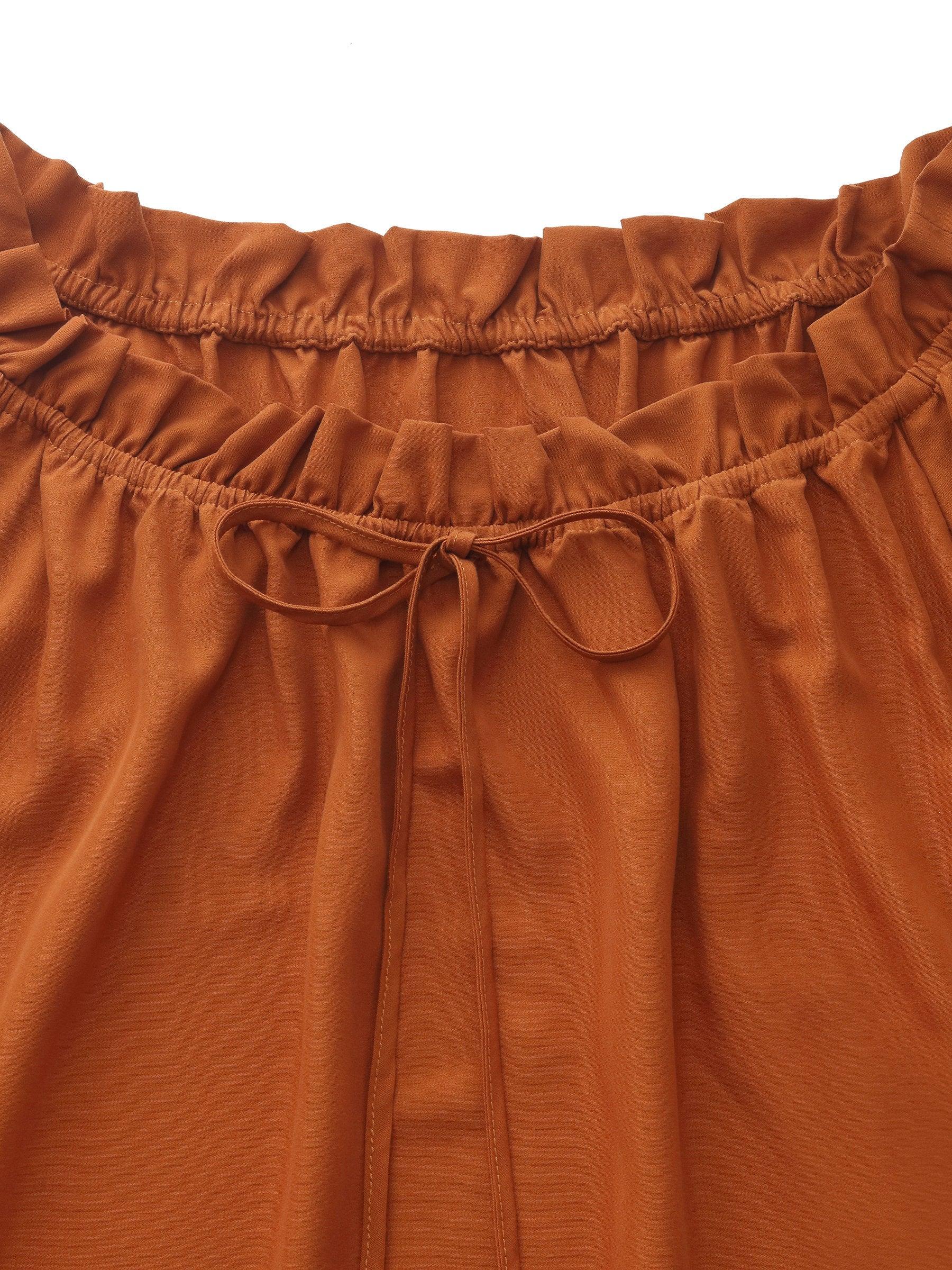 Tencel Acetate Blend Women Off Shoulder Blouse Product Image