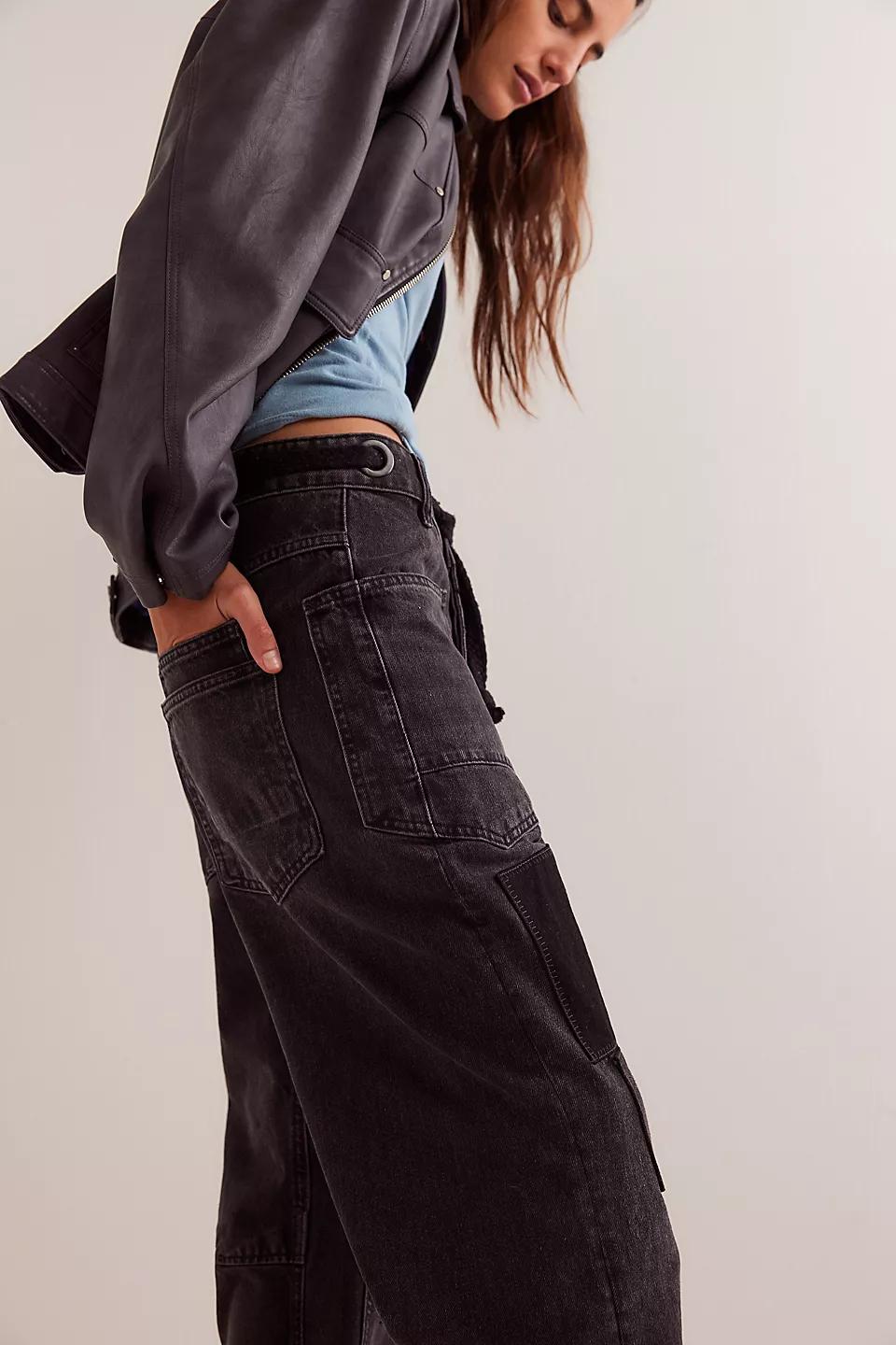 Free People Moxie Pull-On Barrel Jeans Product Image