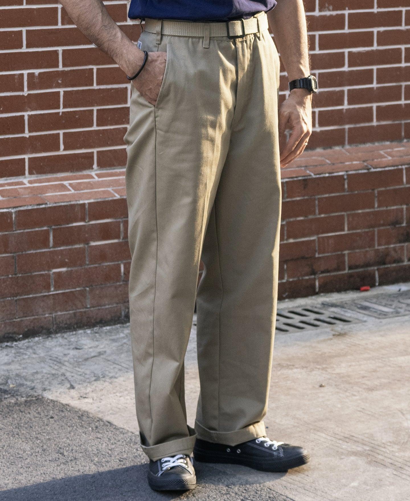 1970s Straight-Leg Work Pants - Khaki Product Image