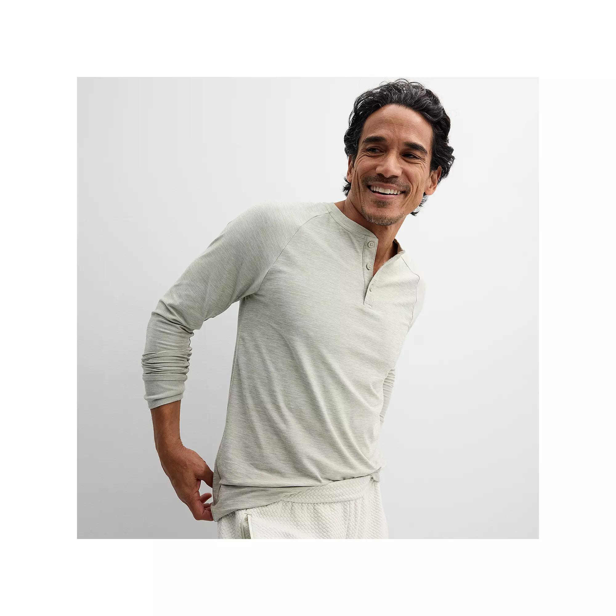 Men's FLX Long Sleeve Luxury Soft Wander Henley,  Product Image