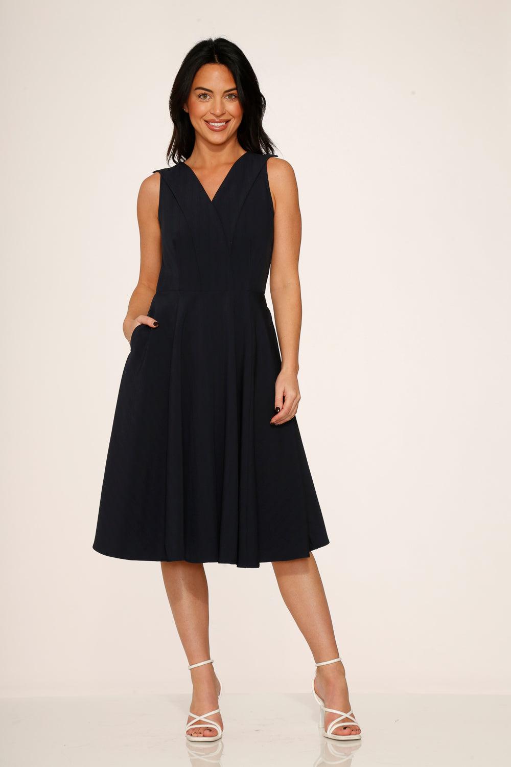 Navy Blue Swing Dress Product Image