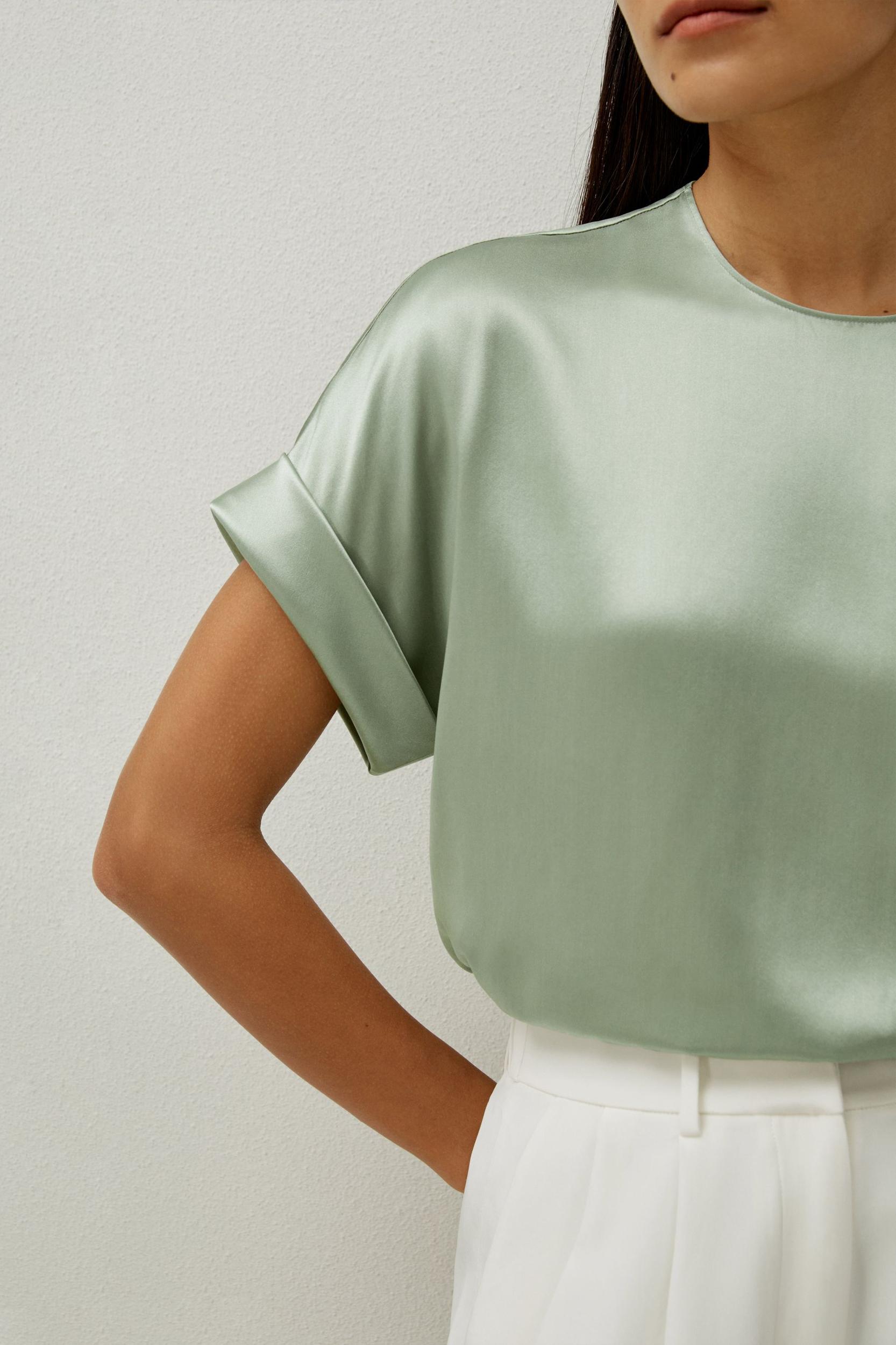 LILYSILK T Shirt Silk - Womens - Navy Blue 100 Silk - Organic Oversized Tops XS Product Image