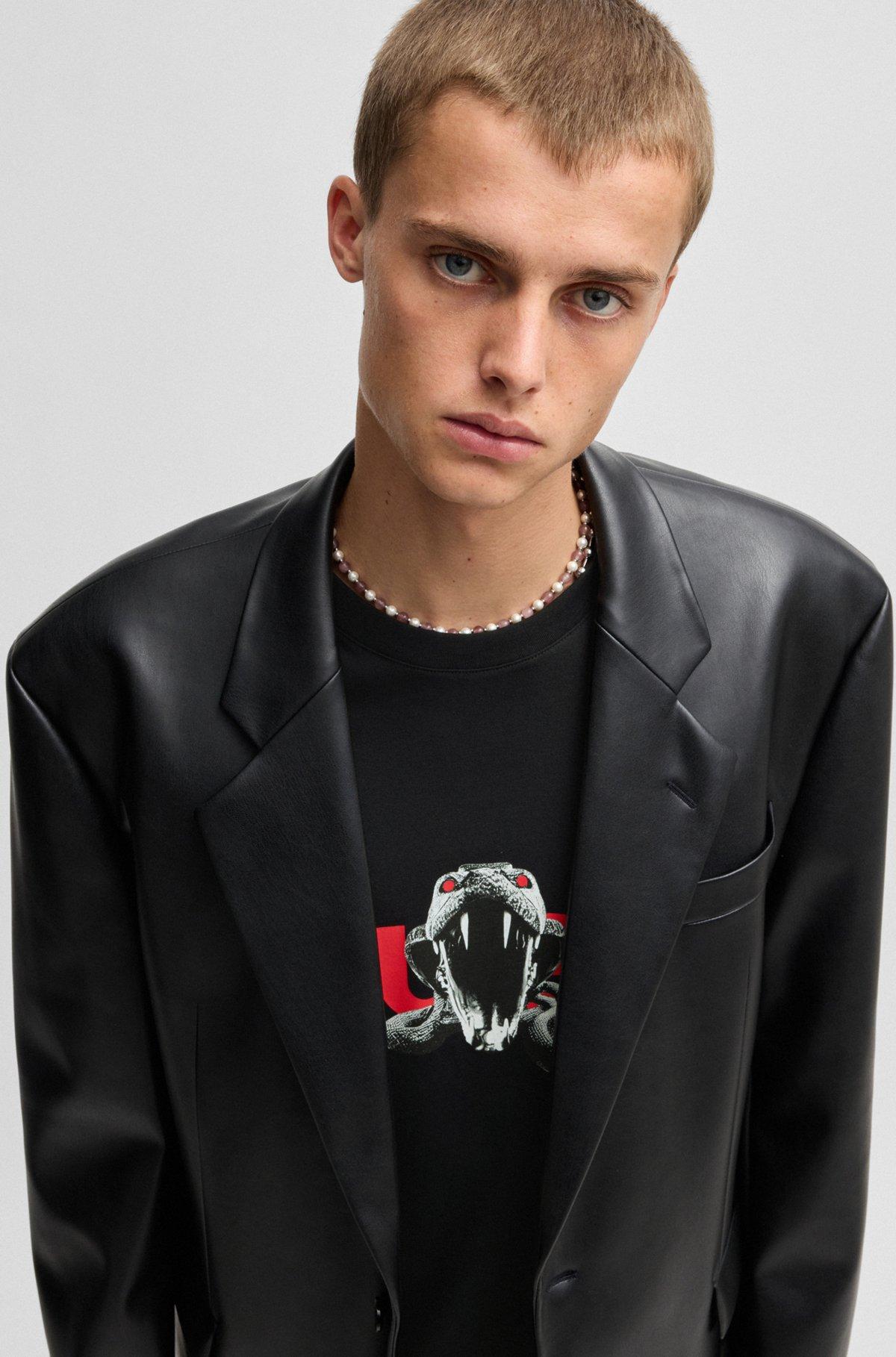 Oversize-fit T-shirt in cotton with animal graphic Product Image