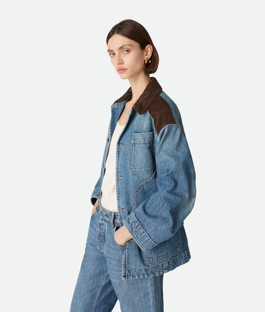Women's Vintage Indigo Denim Jacket in Mid blue Product Image