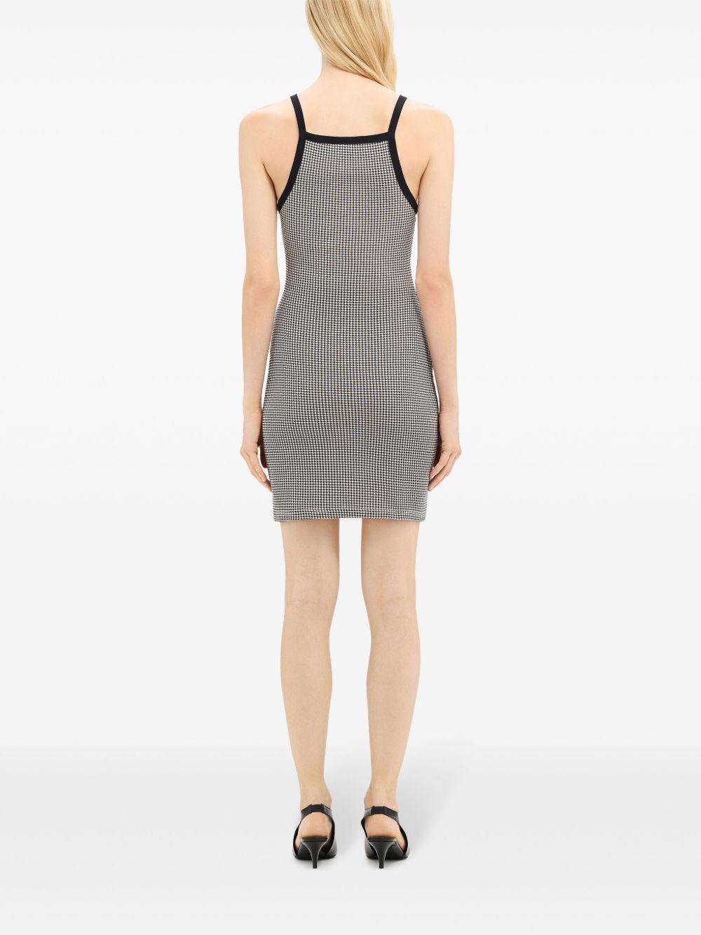 contrast-trim houndstooth cotton mini dress Product Image