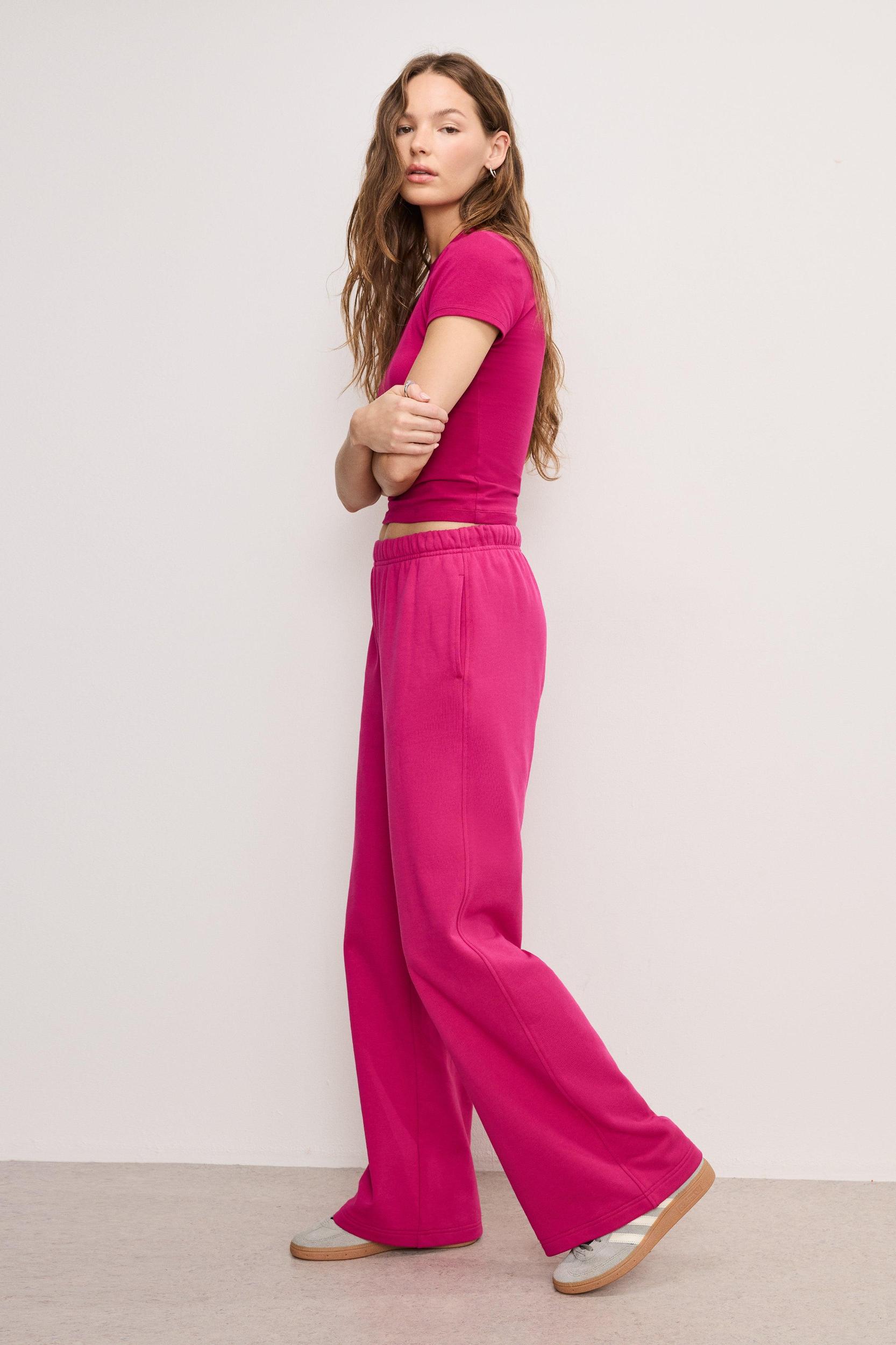 WIDE LEG SWEATPANT | FUSCHIA002 Product Image