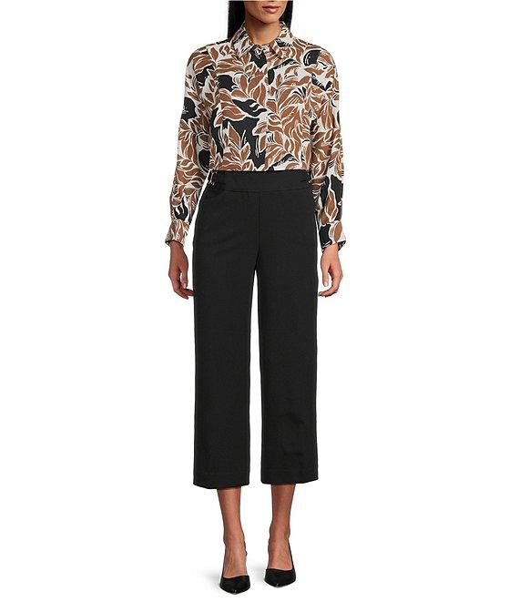 Investments Petite Size the PARK AVE fit Elite Stretch Pull-On Wide Leg Crop Pants Product Image