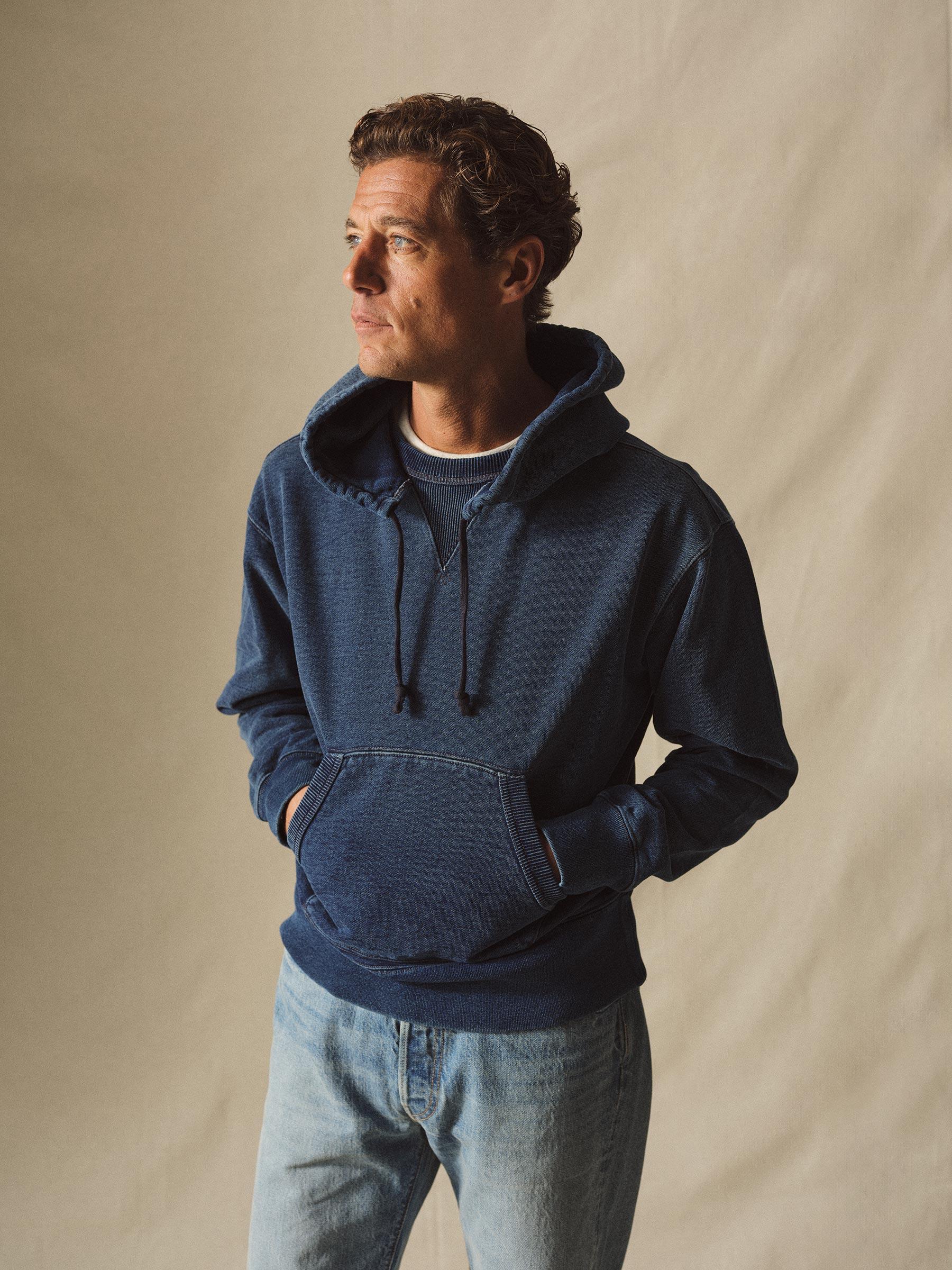 D037 Double Indigo Loopback Afterhood Sweatshirt Product Image