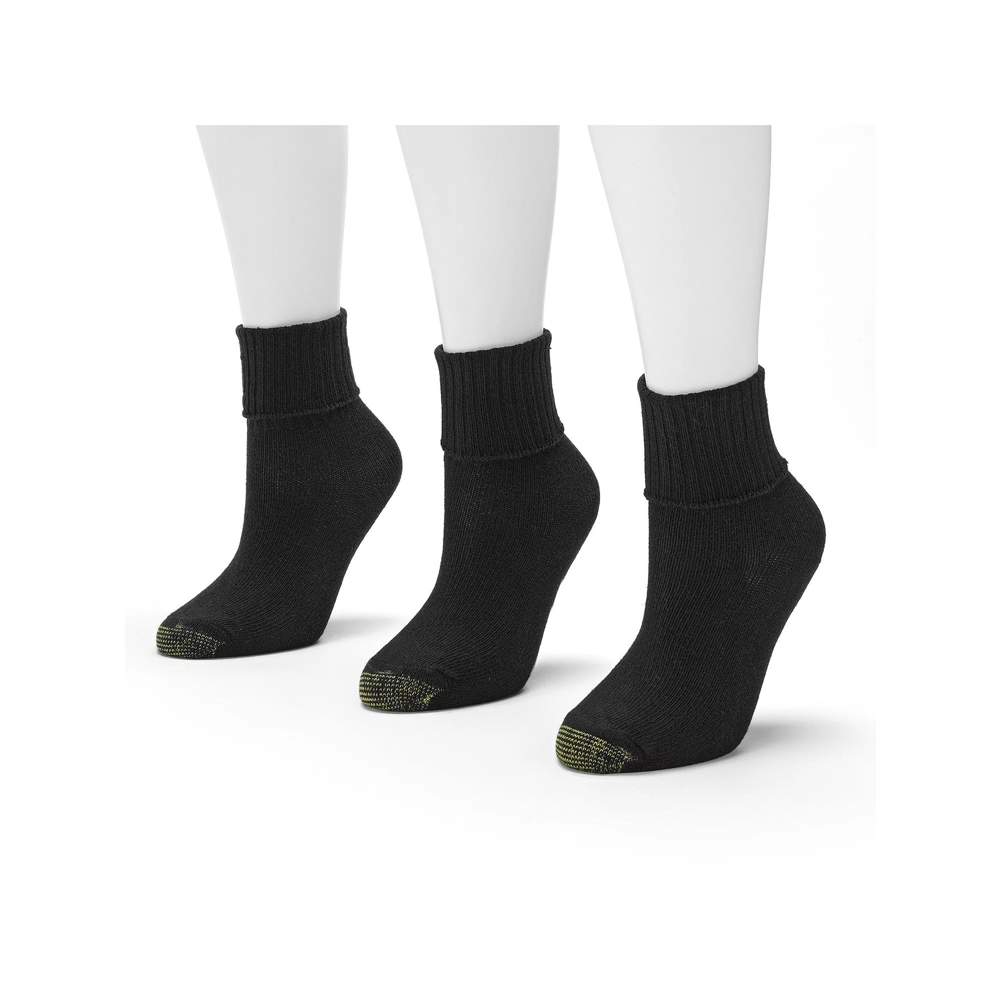 Women's GOLDTOE® 3-pack Bermuda Turn Cuff Socks,  Product Image