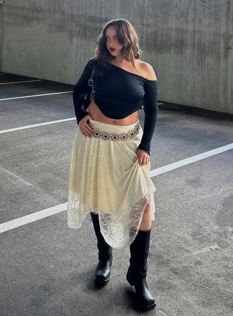 Enslee Midi Skirt Cream Product Image