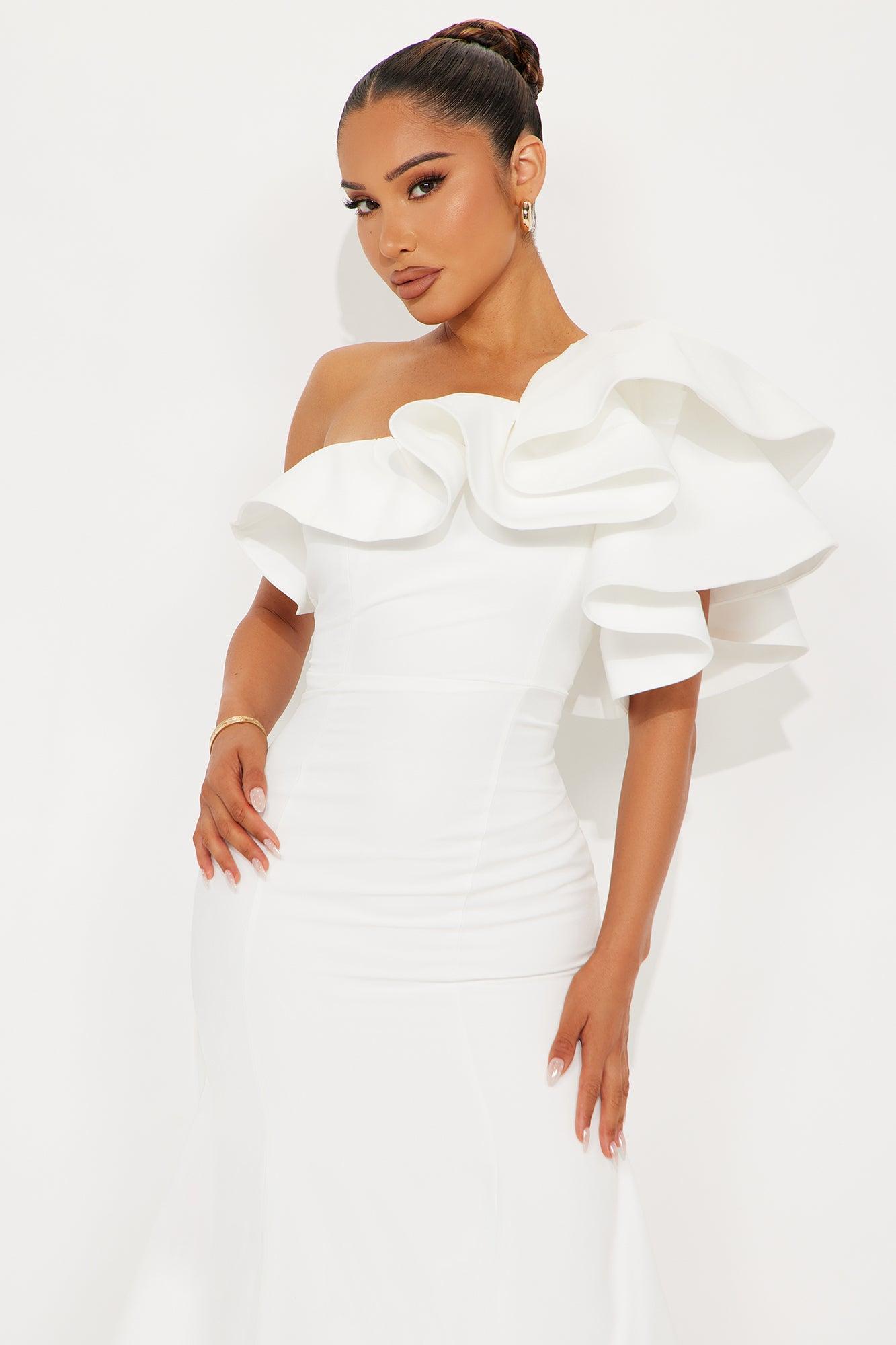 Guiselle Mermaid Maxi Gown - White Female Product Image