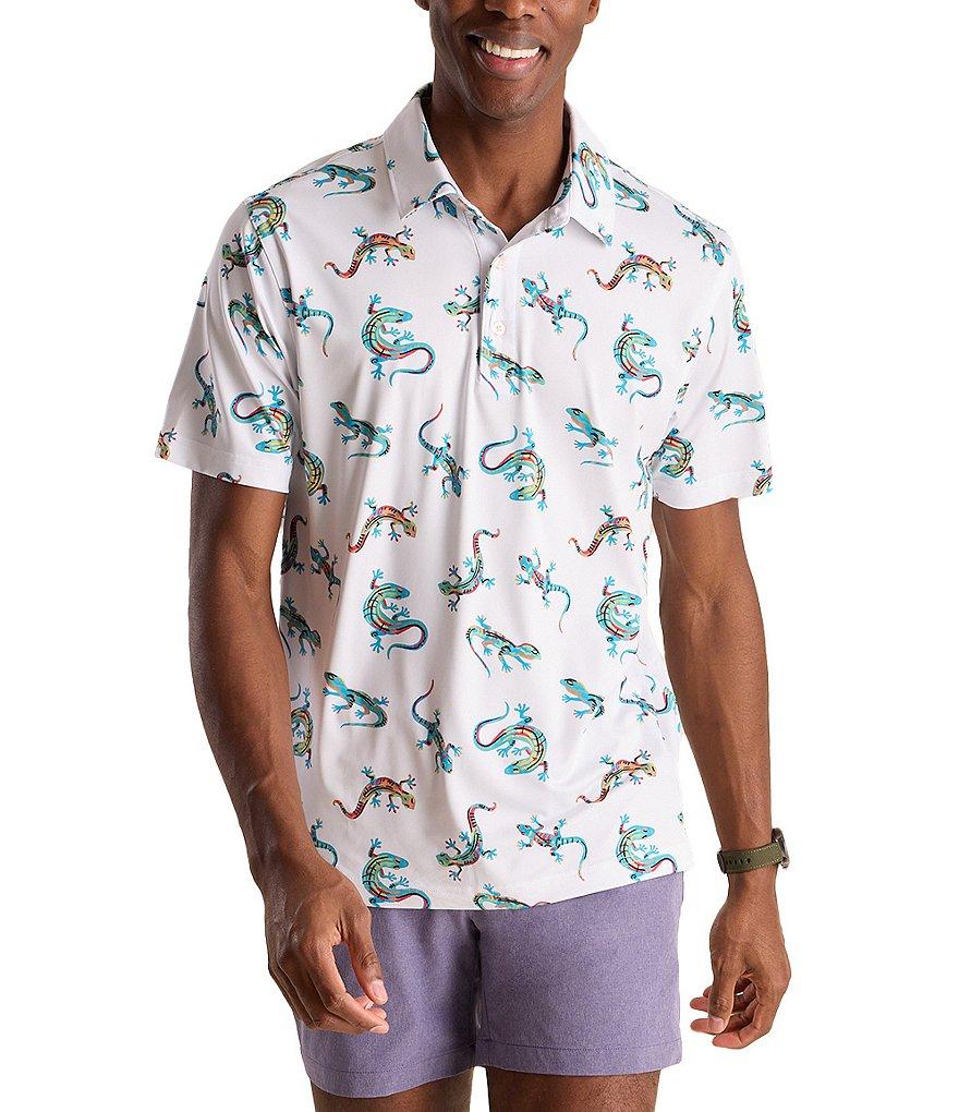 Chubbies Busy Lizard Short Sleeve Printed Peformance Polo Shirt Product Image