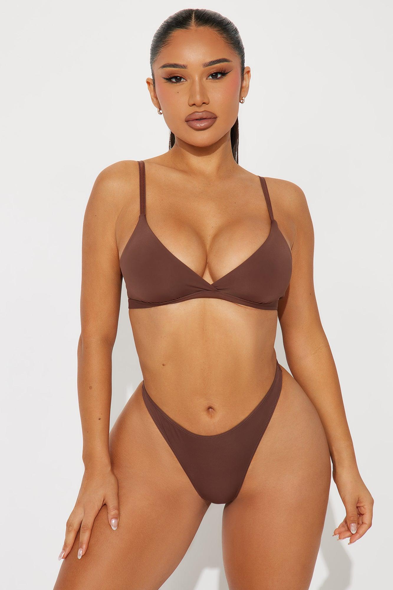 Nova Microfiber Triangle Bralette - Chocolate Product Image