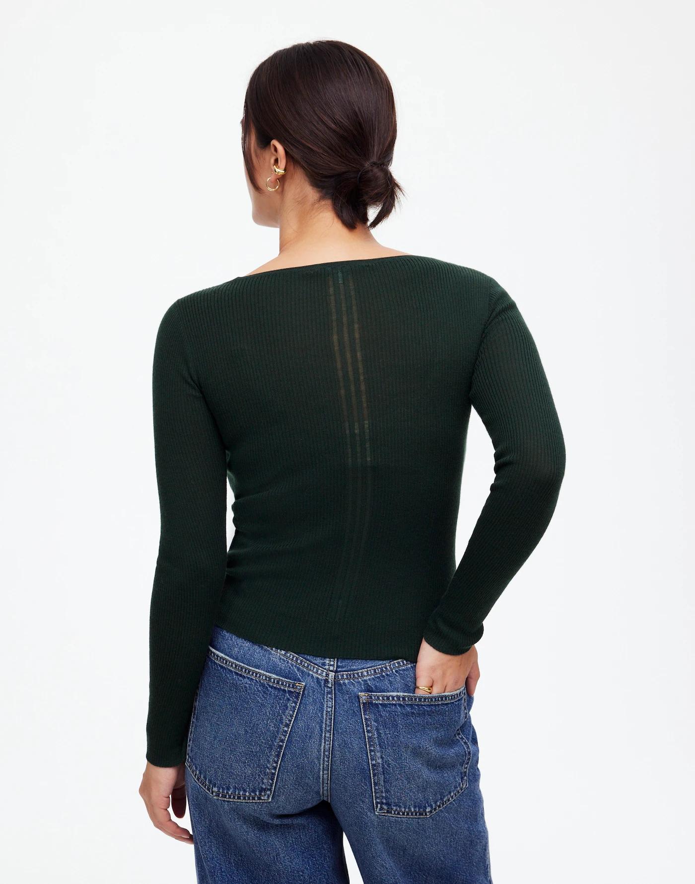Merino Wool-Silk Blend Scoopneck Sweater Product Image