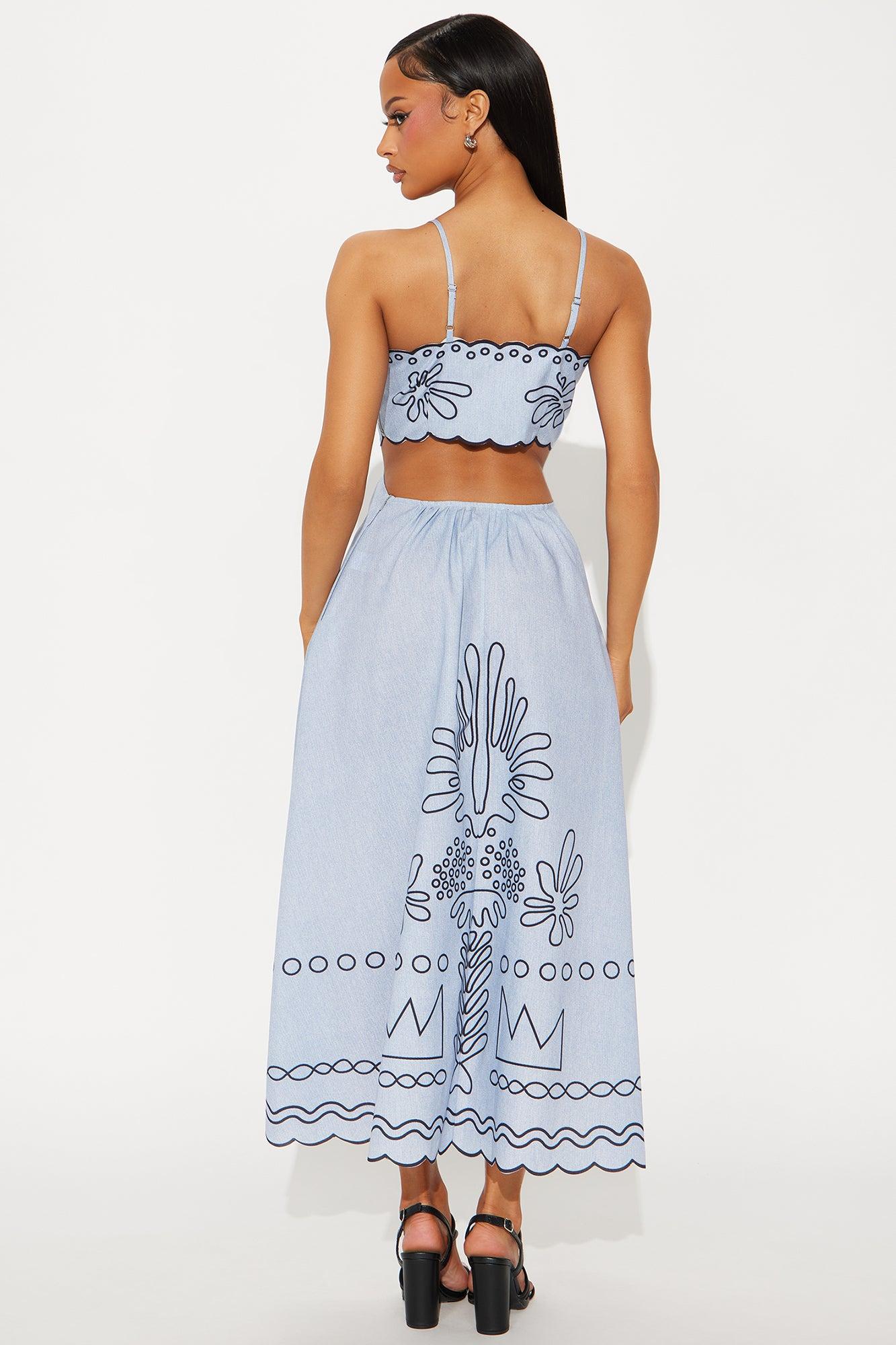 Leila Denim Maxi Dress - Blue Product Image