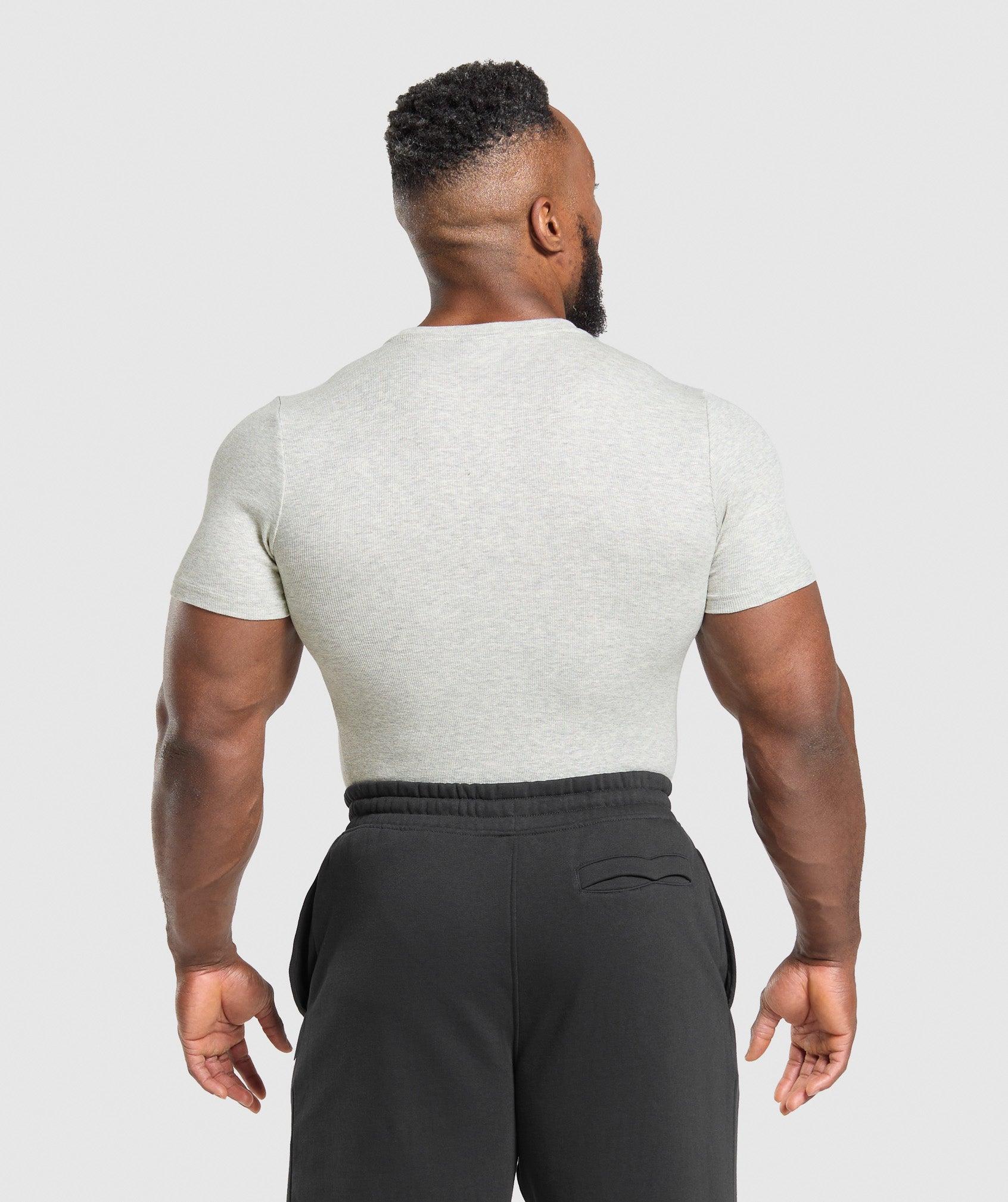 Gymshark Ribbed T-Shirt - Stone Grey Marl Male Product Image