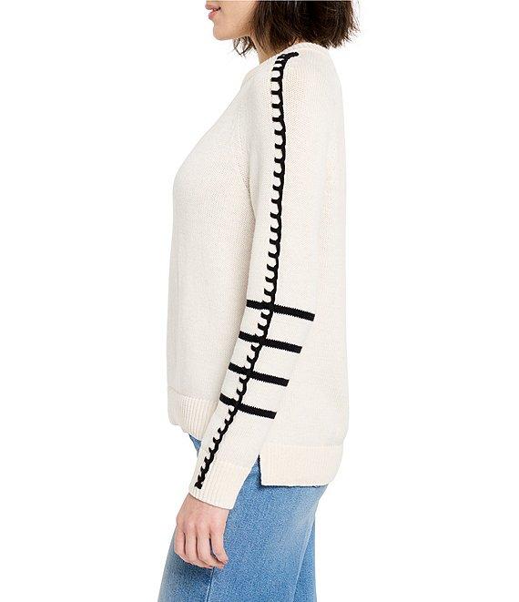 NIC + ZOE Dashing Down Knit Round Neck Long Sleeve Sweater Product Image