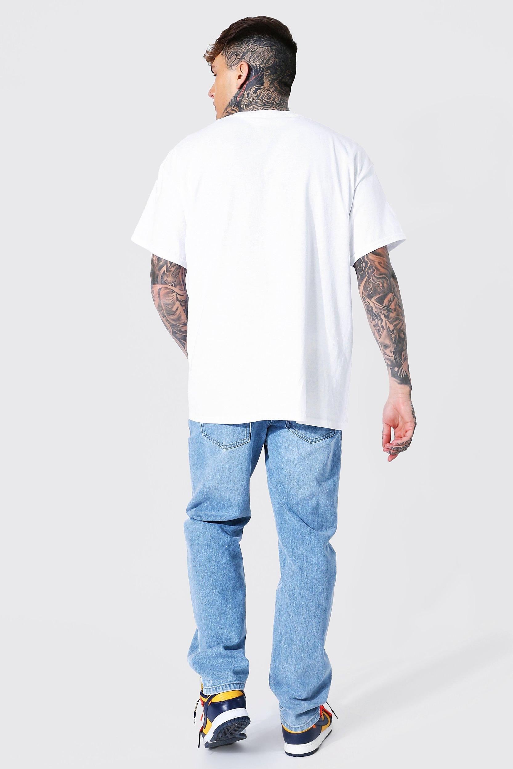 Oversized Nirvana Face License T-shirt | boohooMAN USA Product Image