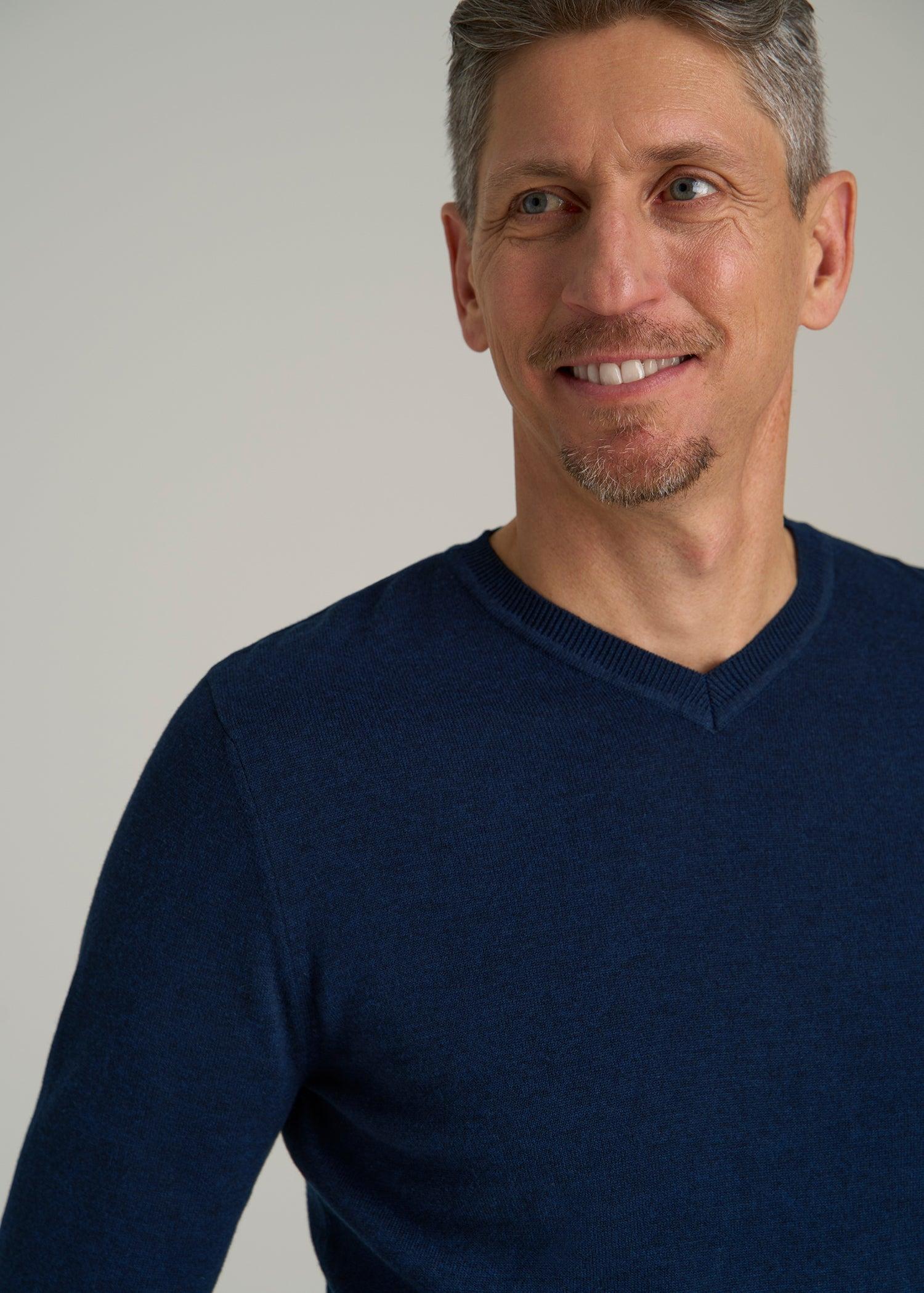 Everyday V-Neck Sweater for Tall Men in Patriot Blue Male Product Image
