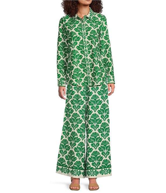 Alex Marie Rae Twill Wide Leg Palazzo Coordinating Pants Product Image