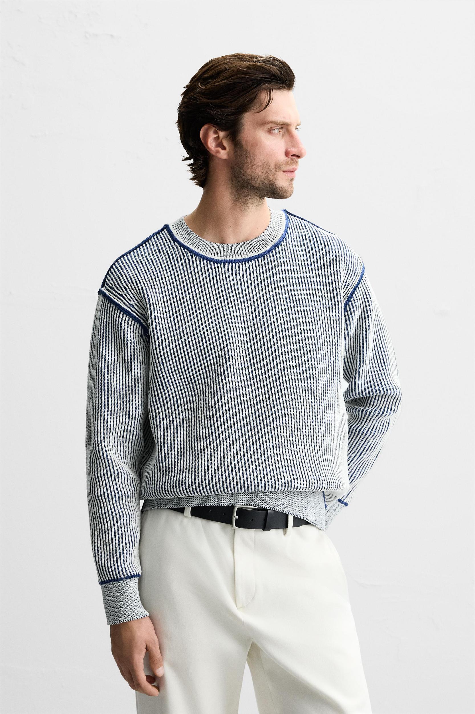 RIBBED CONTRASTING SWEATER Product Image