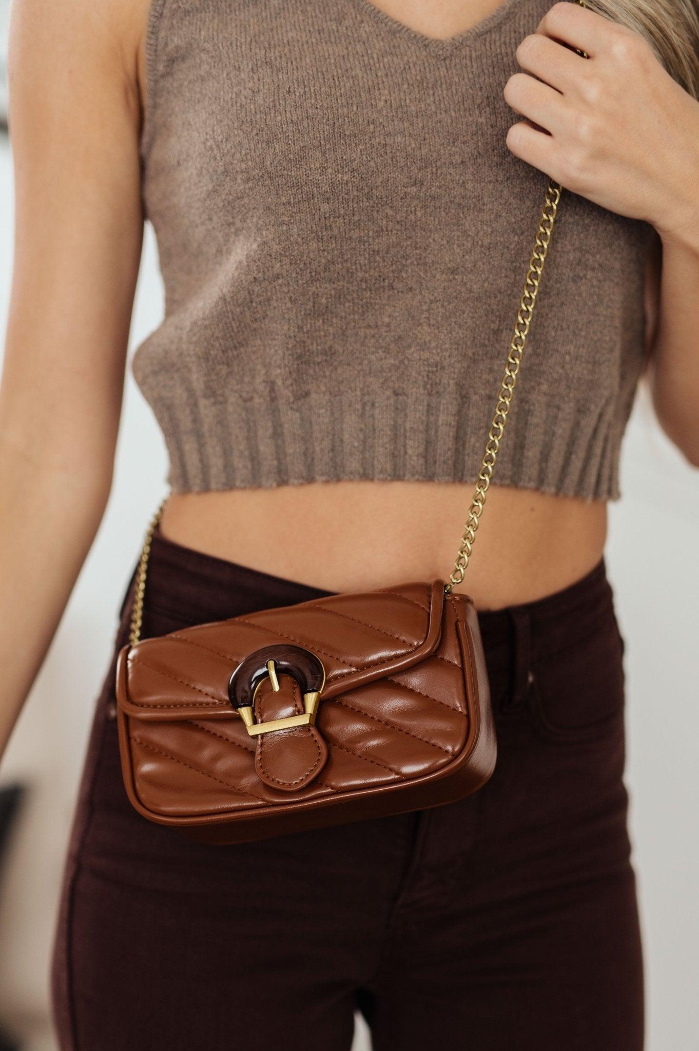 Classic Beauty Quilted Clutch in Brown Product Image