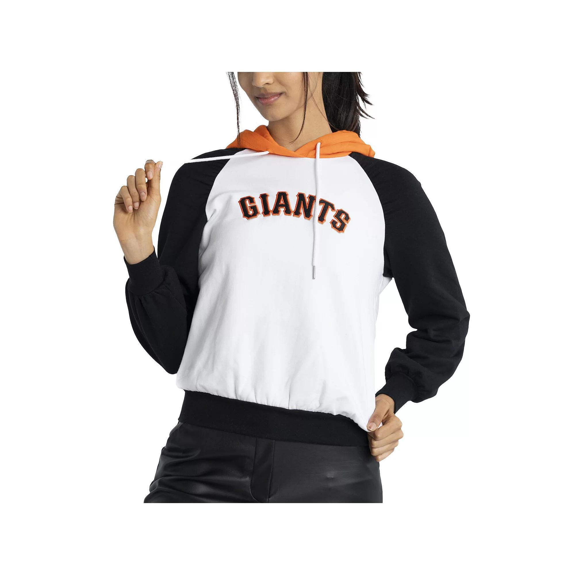 Women's Lusso White San Francisco Giants Marlowe Tri-Blend Raglan Pullover Hoodie, Size: Medium Product Image