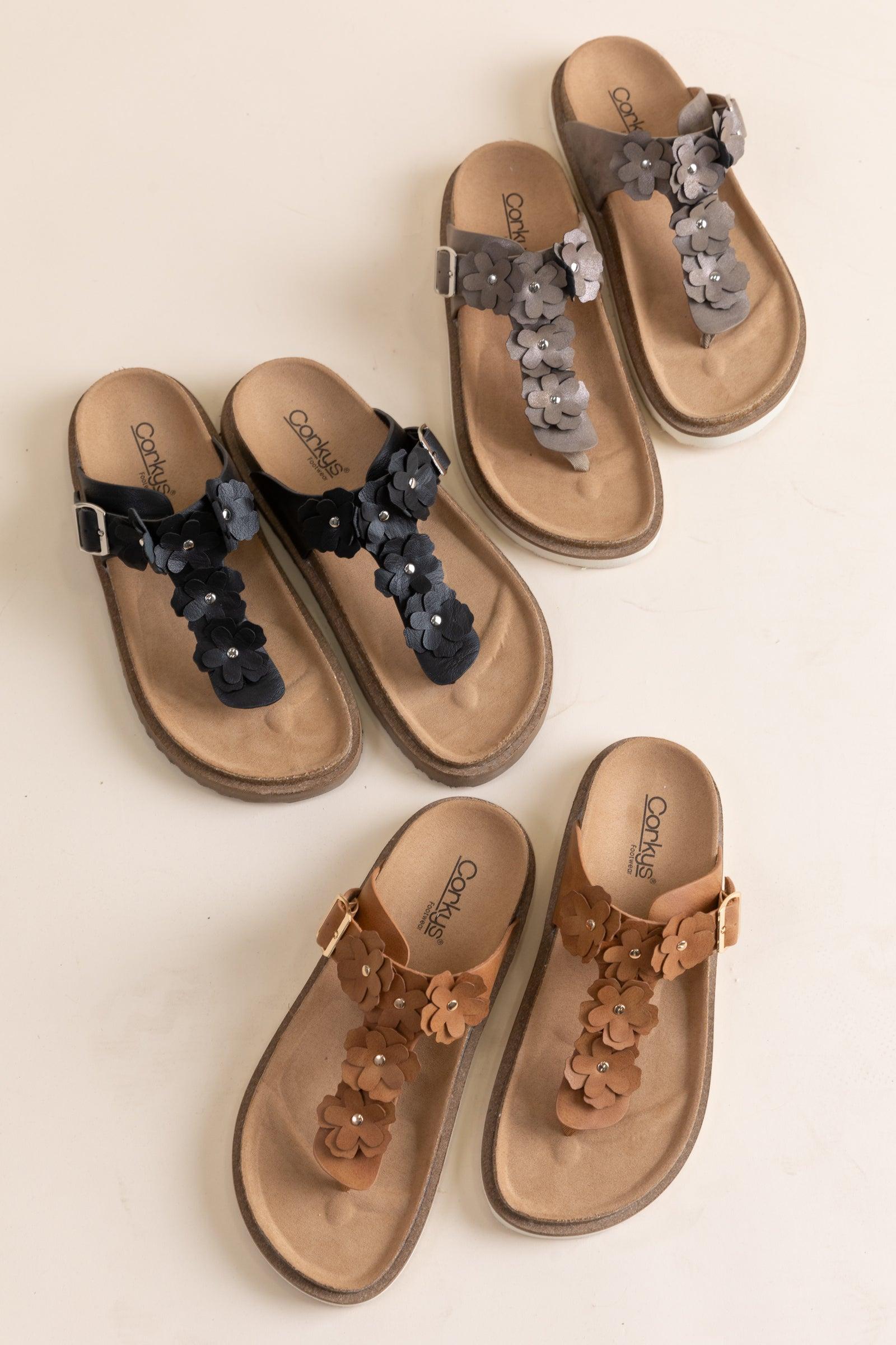 Corkys Floral Buckle Footbed Sandals Product Image