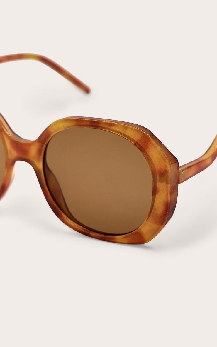 Brown Marble Effect Square Angled Frame Sunglasses Product Image