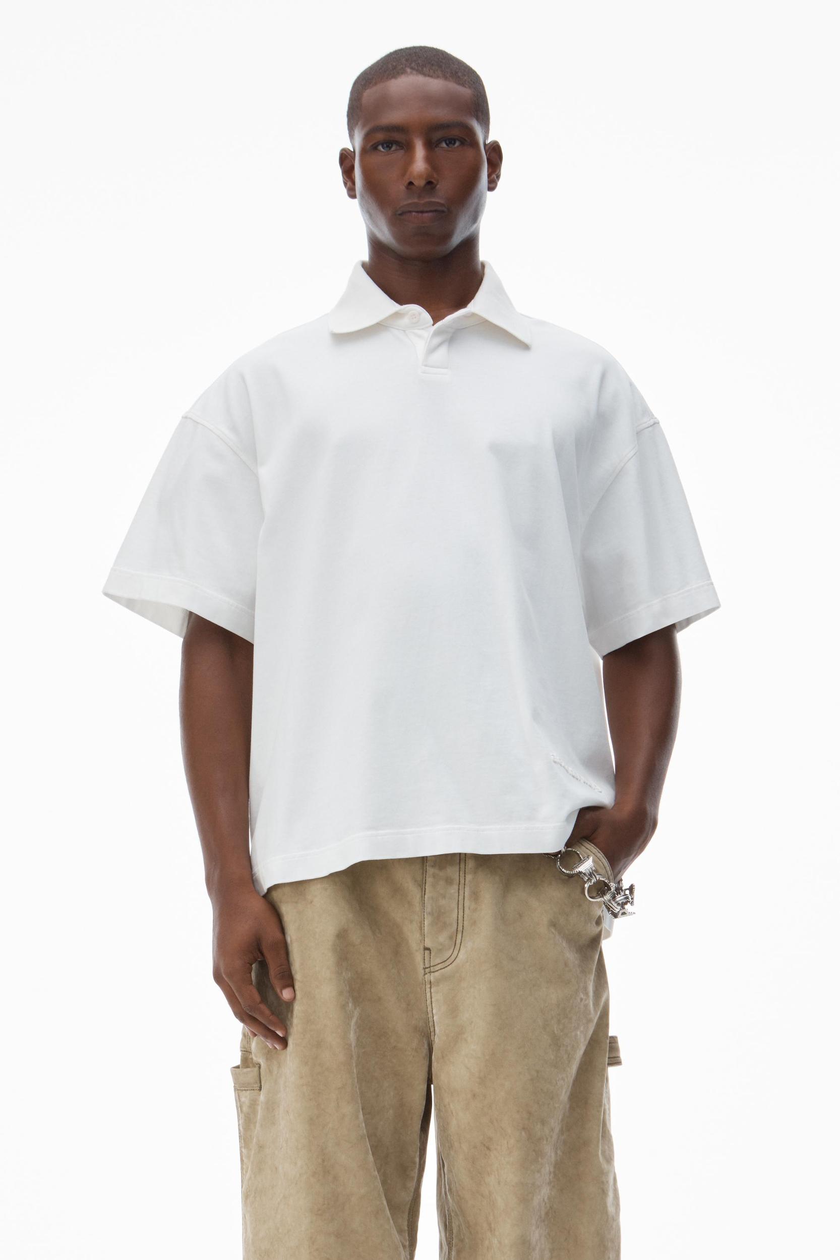 Men's Short-sleeve Polo Tee In Cotton Jersey Product Image