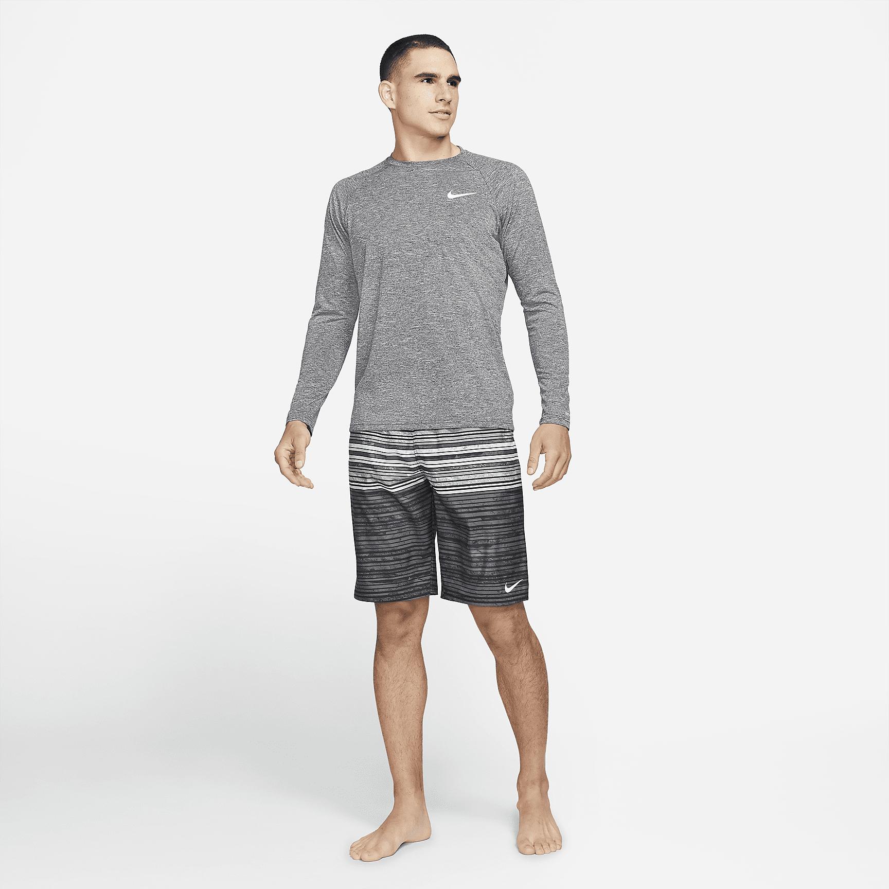 Nike Men's Heathered Long-Sleeve Hydroguard Swim Shirt Product Image