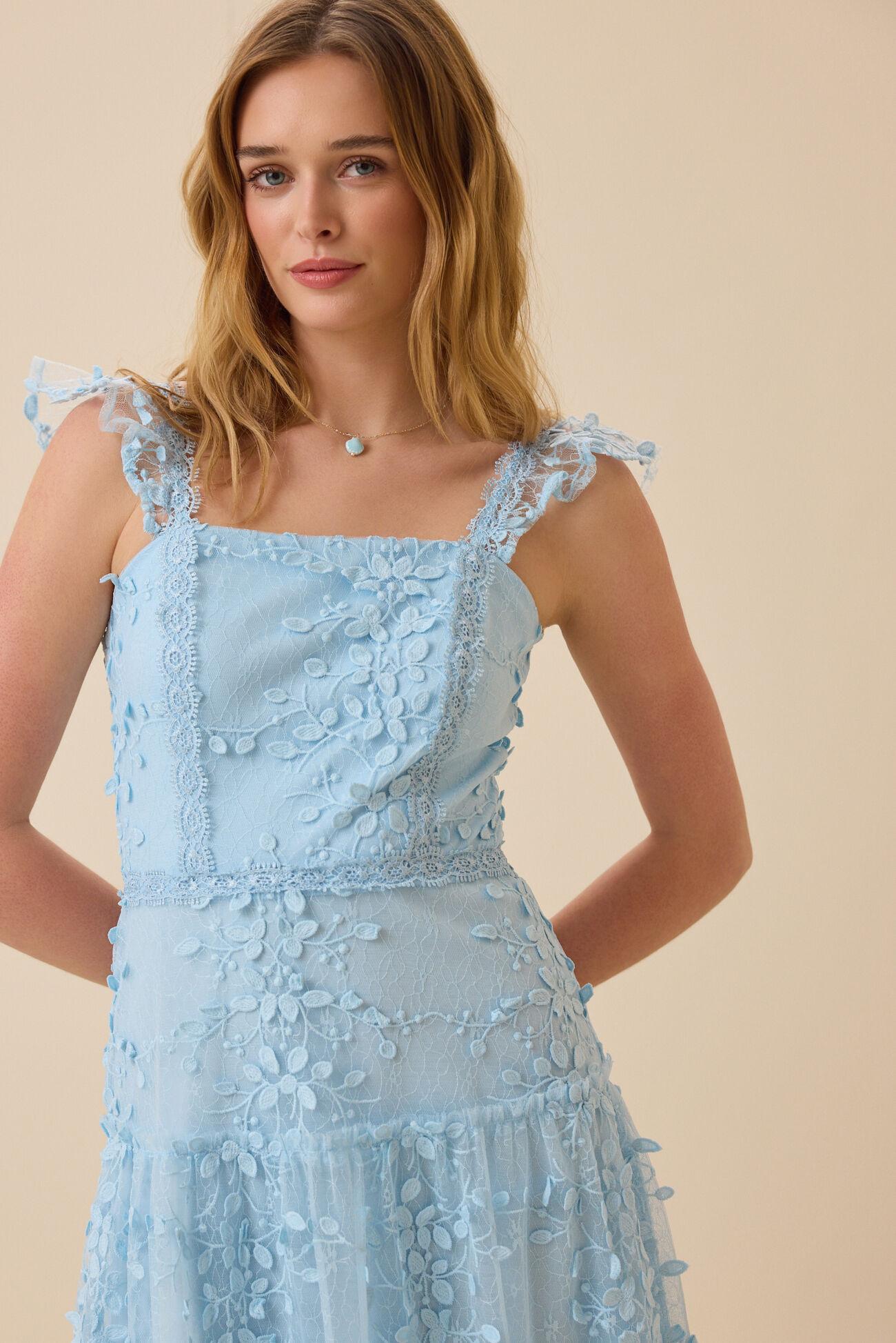 Kallie Lace Tiered Maxi Dress Product Image