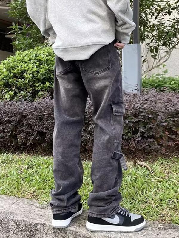 Men's Multi Pocket Zip Up Cargo Jeans Product Image