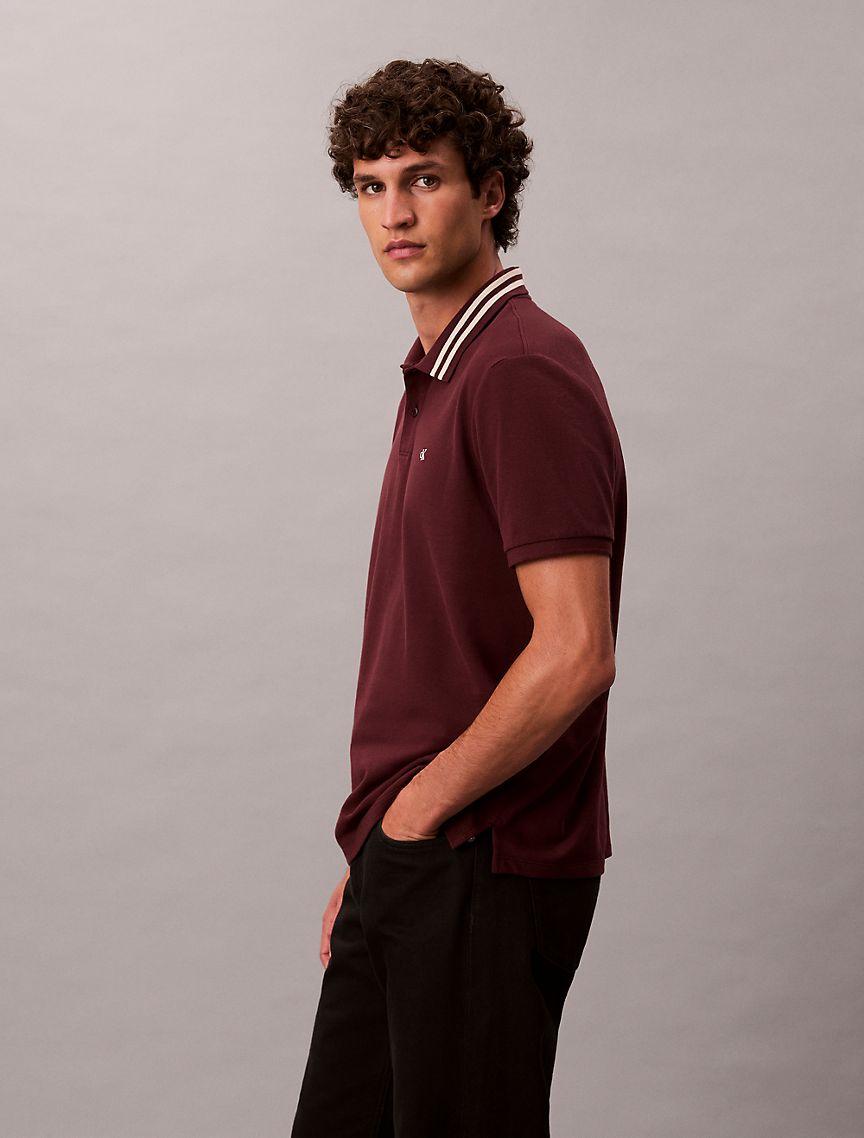 Monogram Logo Pique Tipped Classic Polo Shirt Product Image
