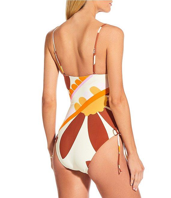 Gianni Bini Daisy Ruched Tie Side One Piece Swimsuit Product Image