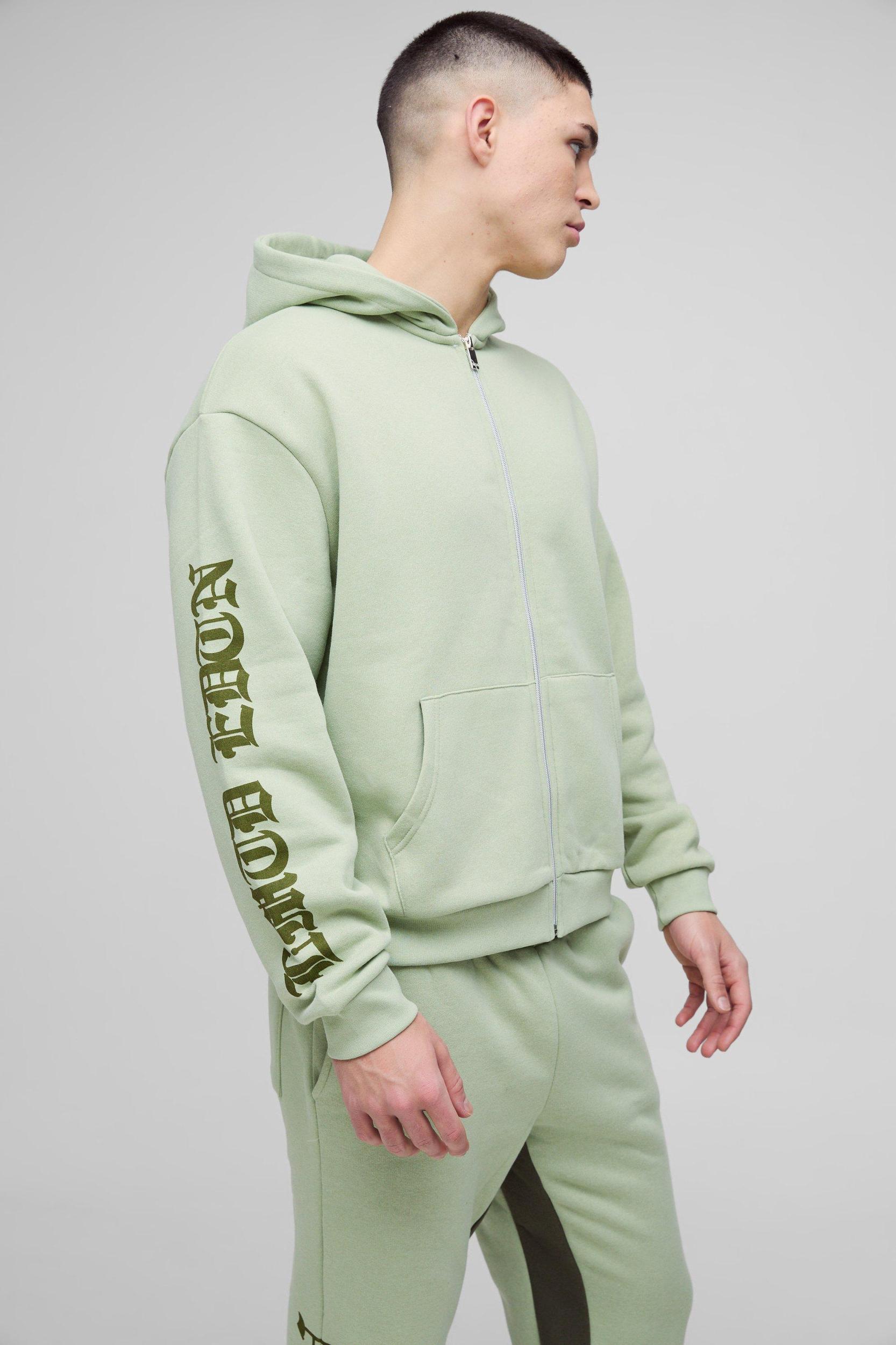 Oversized Boxy Printed Gusset Tracksuit | boohooMAN USA Product Image