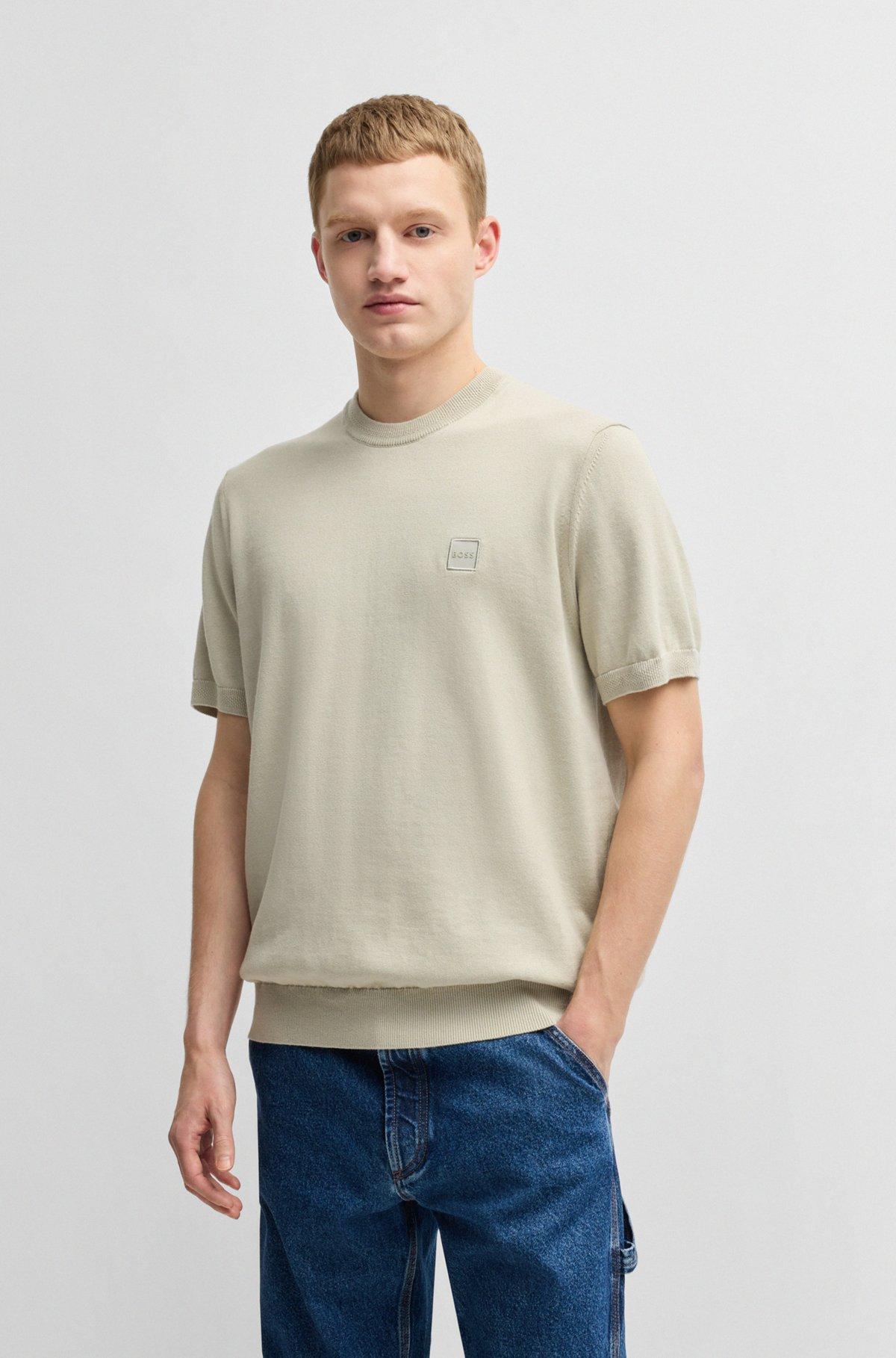 Knit T-shirt in cotton and cashmere Product Image