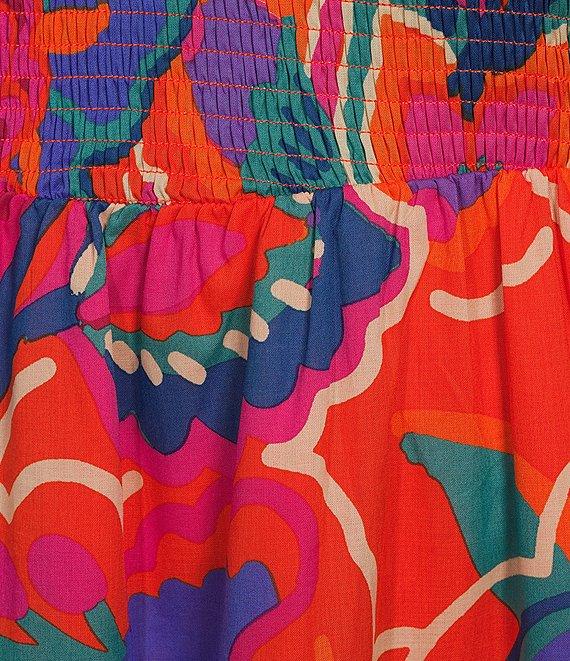 Sugarlips Plus Kahlia Tropical Printed Flutter Sleeve Tiered Midi Dress Product Image