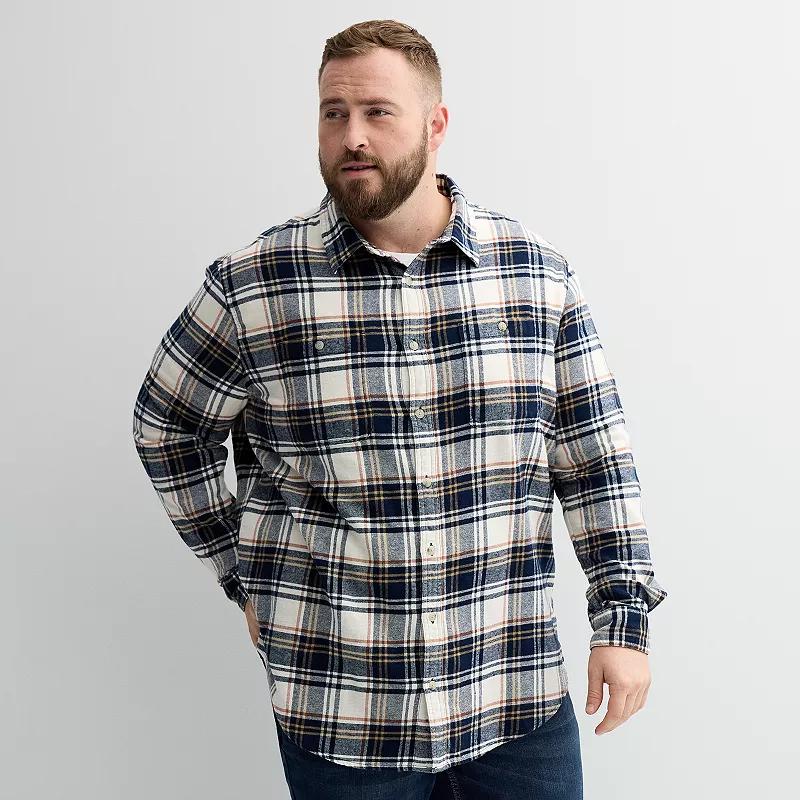 Big & Tall Sonoma Goods For Life® Long Sleeve Flannel Shirt, Men's,  Product Image