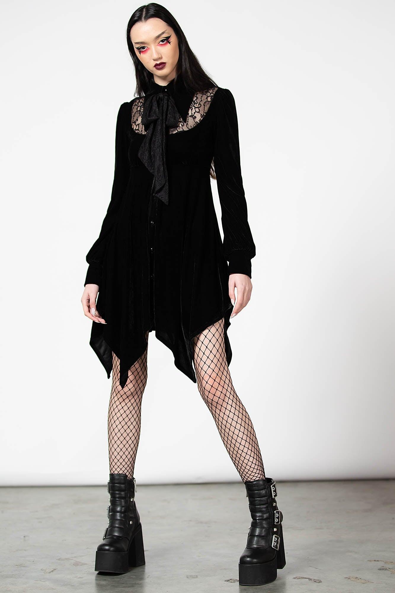 Nymyra Velvet Cameo Dress [B] - Resurrect Female Product Image
