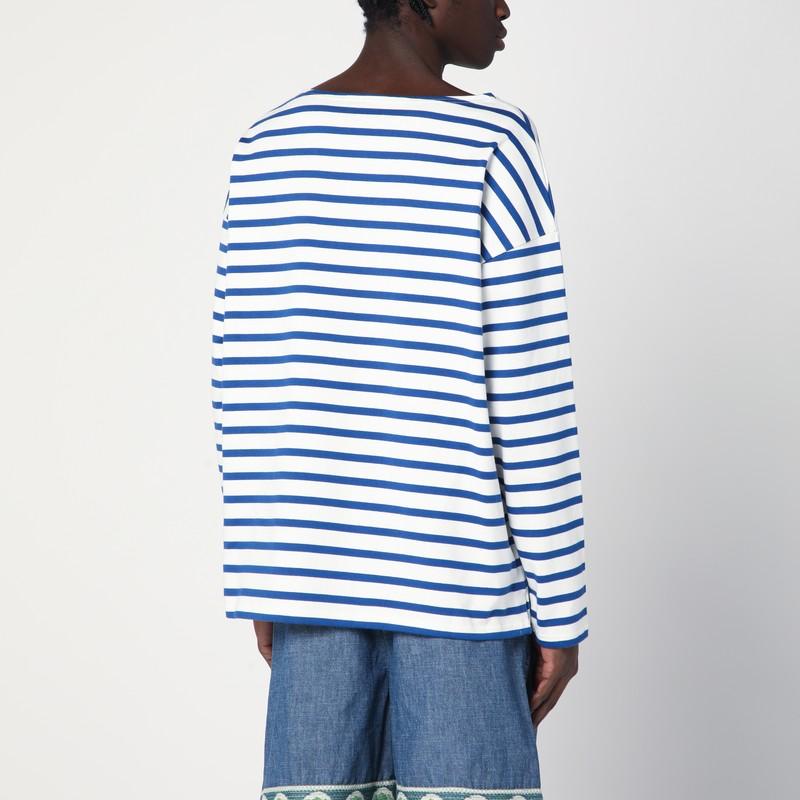 VALENTINO Garavani Men Embroidered Cotton T-shirt In Stripped Product Image