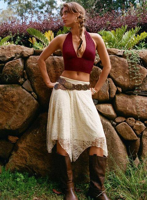 Enslee Midi Skirt Cream Product Image