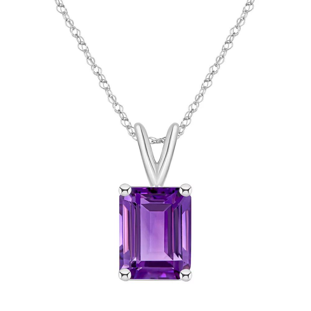 Celebration Gems 14k White Gold Gemstone Pendant Necklace, Women's, Size: 18", Purple Product Image