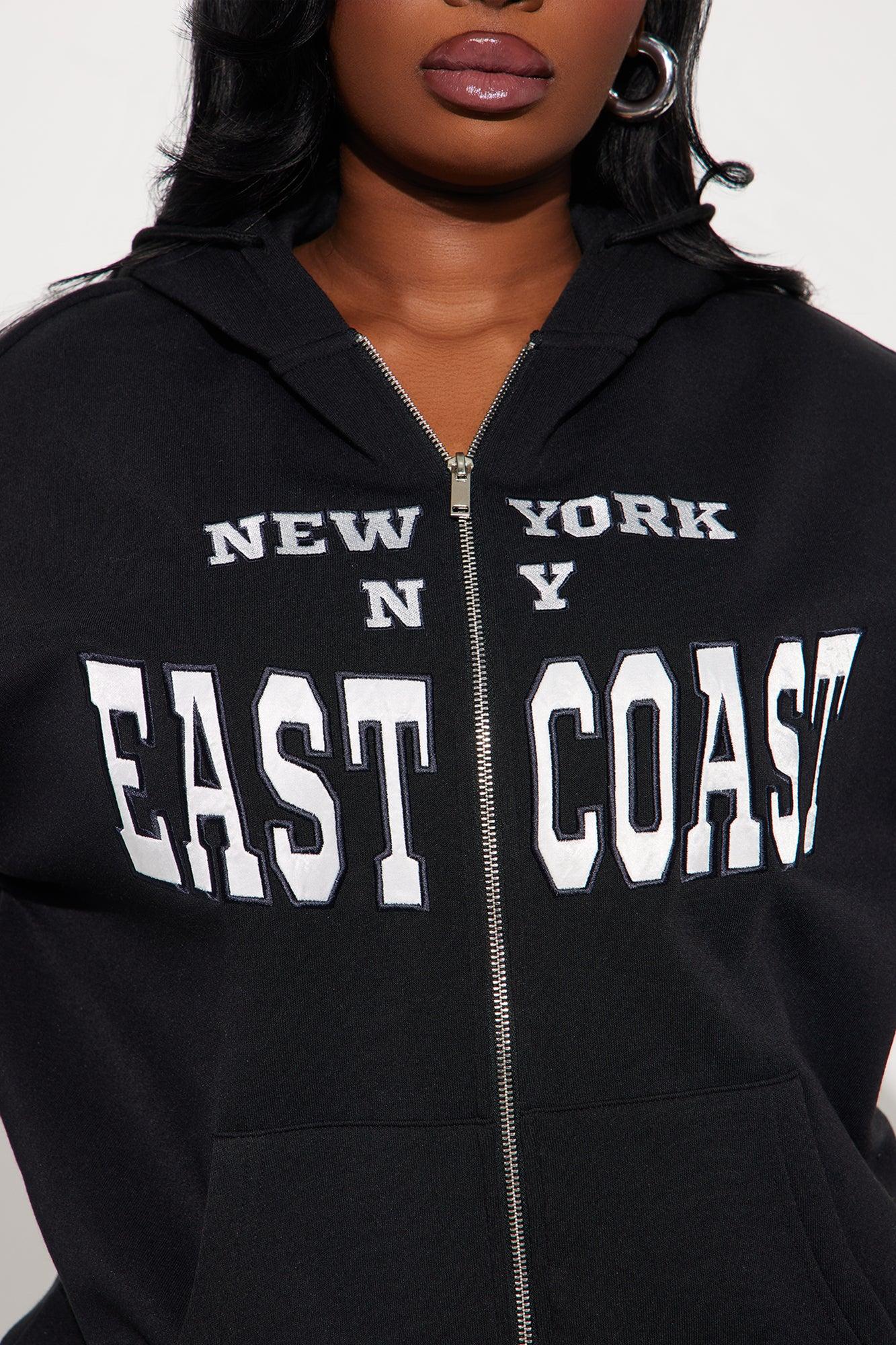 East Coast NY Front Zip Hoodie - Black Product Image