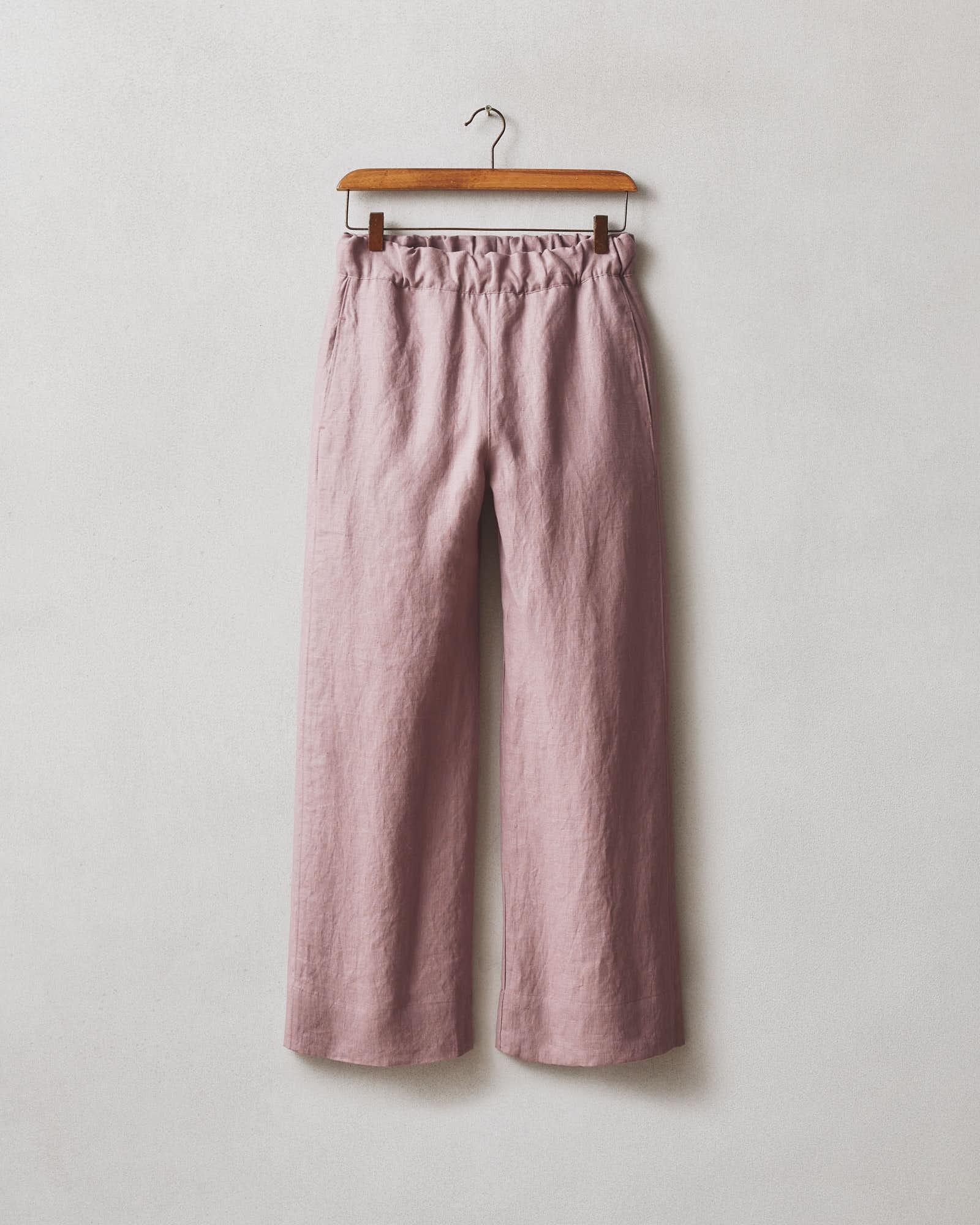 Women's Linen Wide Leg Pant - Twilight Mauve Female Product Image