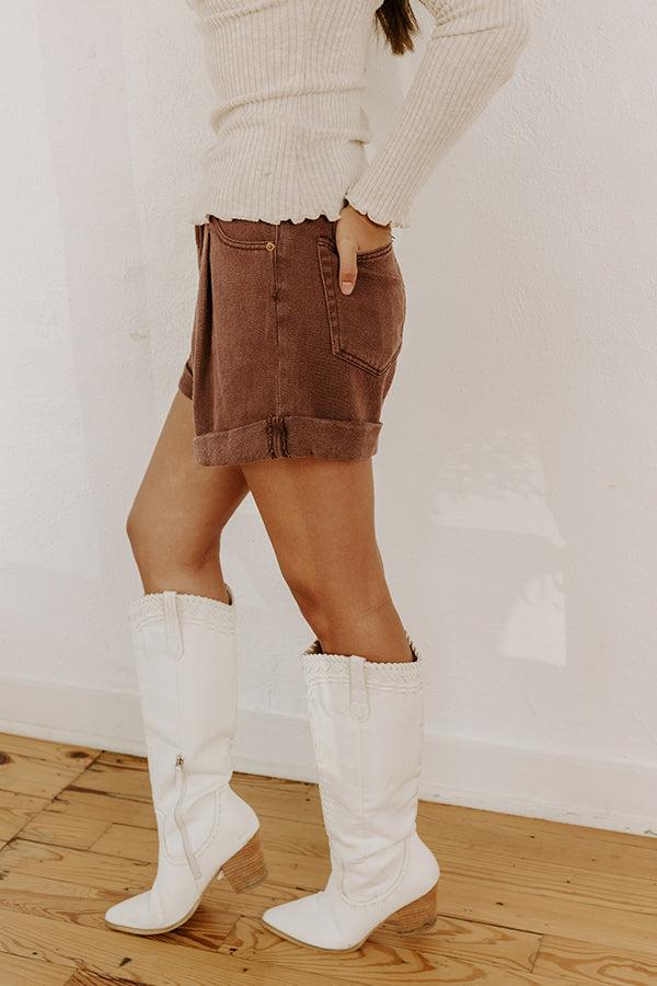 The Milly High Waist Shorts in Hazelnut Product Image