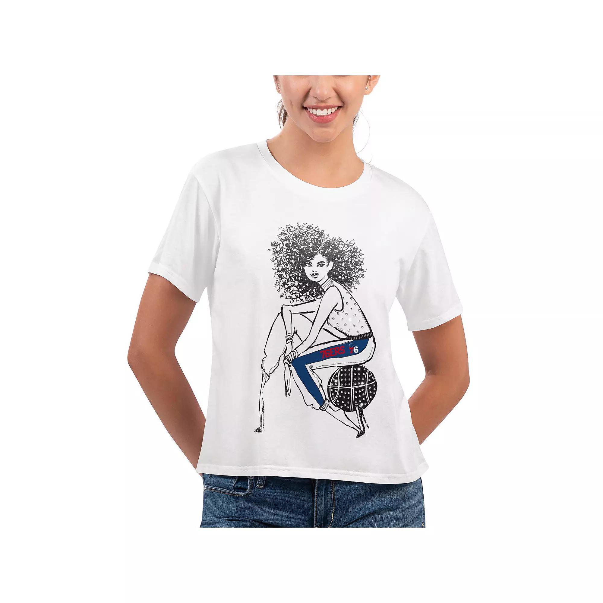 Women's G-III 4Her by Carl Banks White Phoenix Suns Play the Ball Cropped T-Shirt,  Product Image